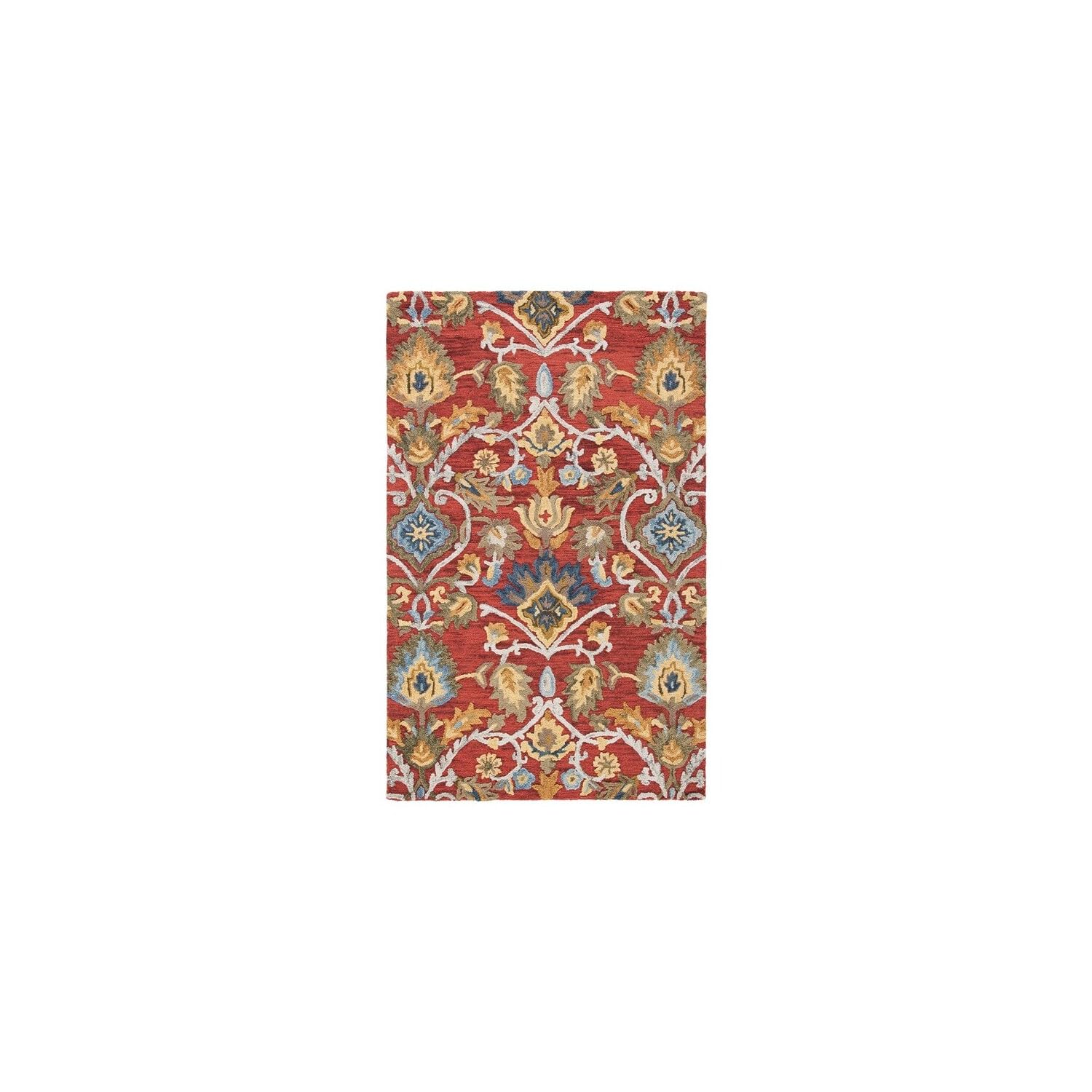 SAFAVIEH Area Rug 8x10 - Blossom Collection - Large - Green & Multi, Handmade Wool, Ideal for Living Room, Bedroom, Office, Dining Space (BLM402B)