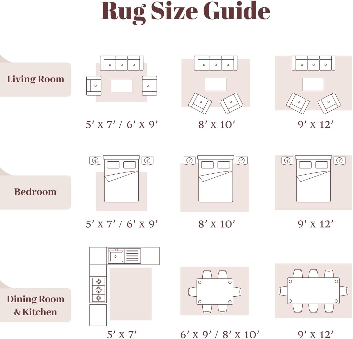 Homemate Washable Rug 8x10 Area Rugs - Vintage Faux Wool Rugs for Living Room Bedroom Dining Room - Non Slip Foldable Carpet Indoor Area Rug for Home Decor（8'x10', Beige