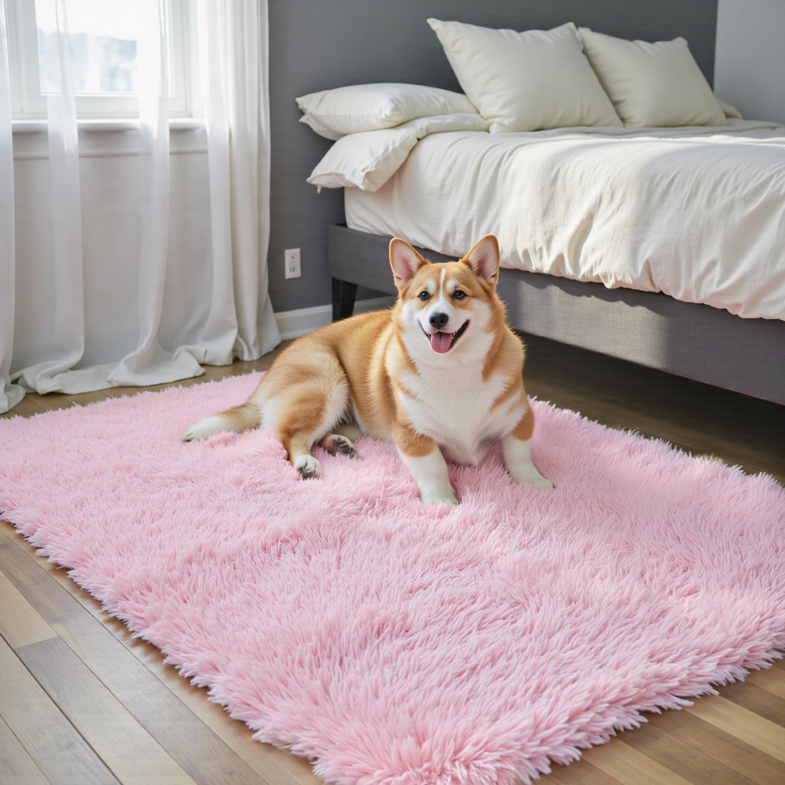 8x10 Area Rugs for Living Room Bedroom Rug, Large Shaggy Soft Plush Furry Bedside Rug, Area Rugs for Home Decor (Light Grey, 8x10 Feet)