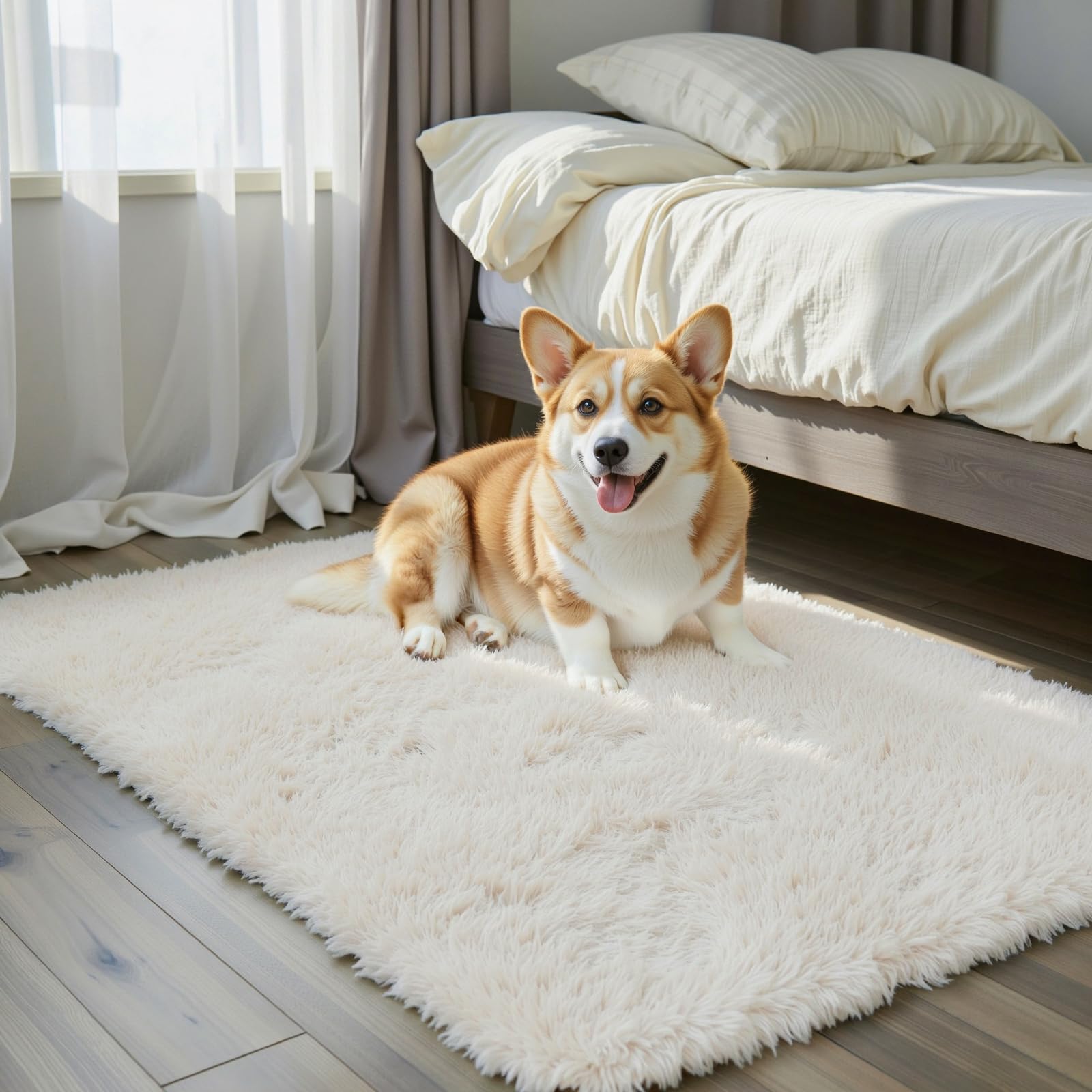 8x10 Area Rugs for Living Room Bedroom Rug, Large Shaggy Soft Plush Furry Bedside Rug, Area Rugs for Home Decor (Light Grey, 8x10 Feet)