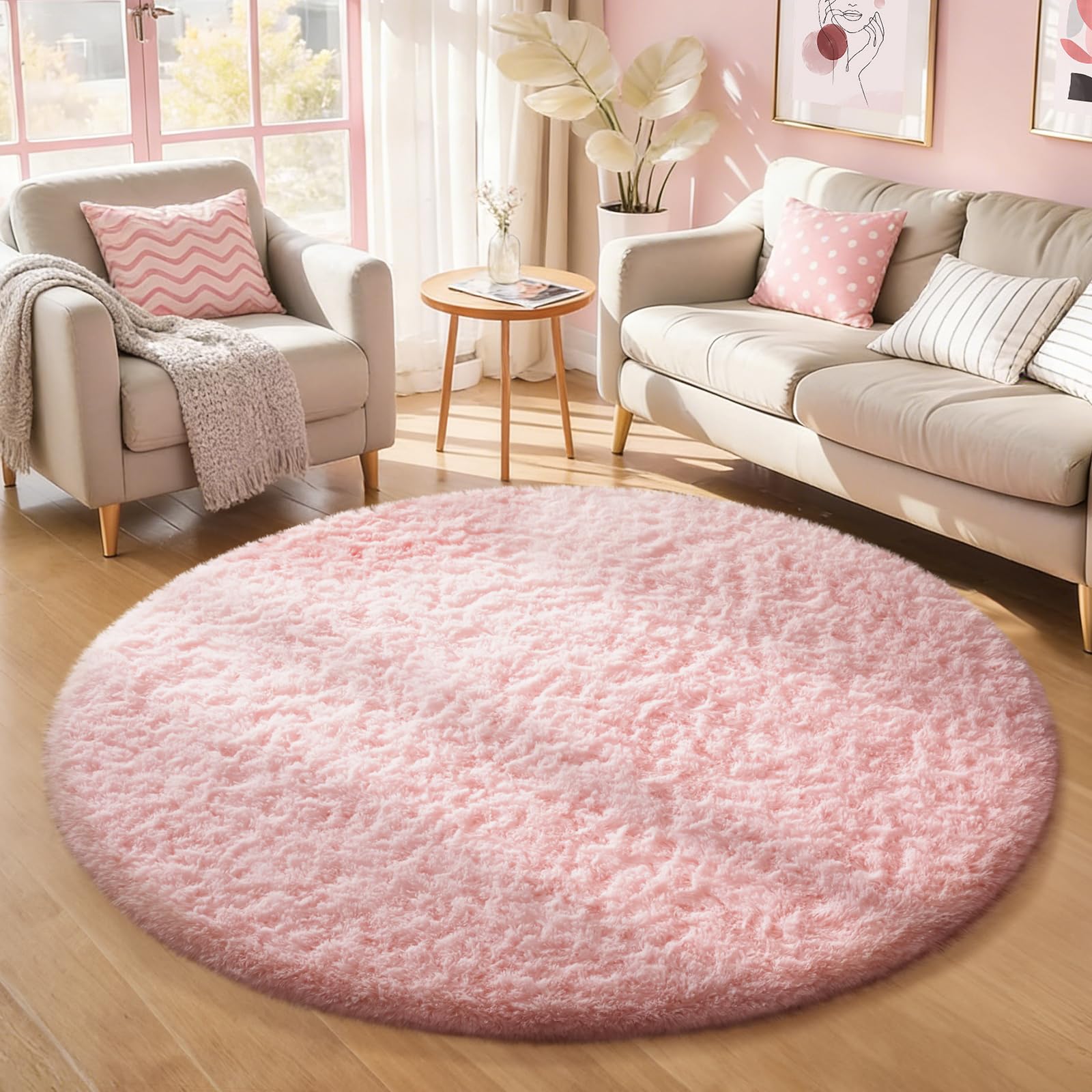 Ophanie 8x10 Area Rugs for Living Room, Upgrade Non-Slip Fluffy Soft Large Shag Bedroom Carpet, Ivory Big Indoor Thick Nursery Rug, Carpets for Boy and Girls Room Dorm Home Decor Aesthetic