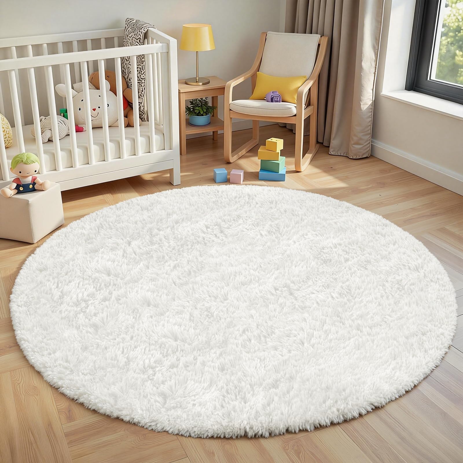 8x10 Area Rug for Living Room:Ultra Soft Fluffy Shag Black Rugs,Large Fuzzy Plush Indoor Non Slip Carpet Washable Rug for Bedroom Kids Nursery Office Dorm Modern Decor(Black)