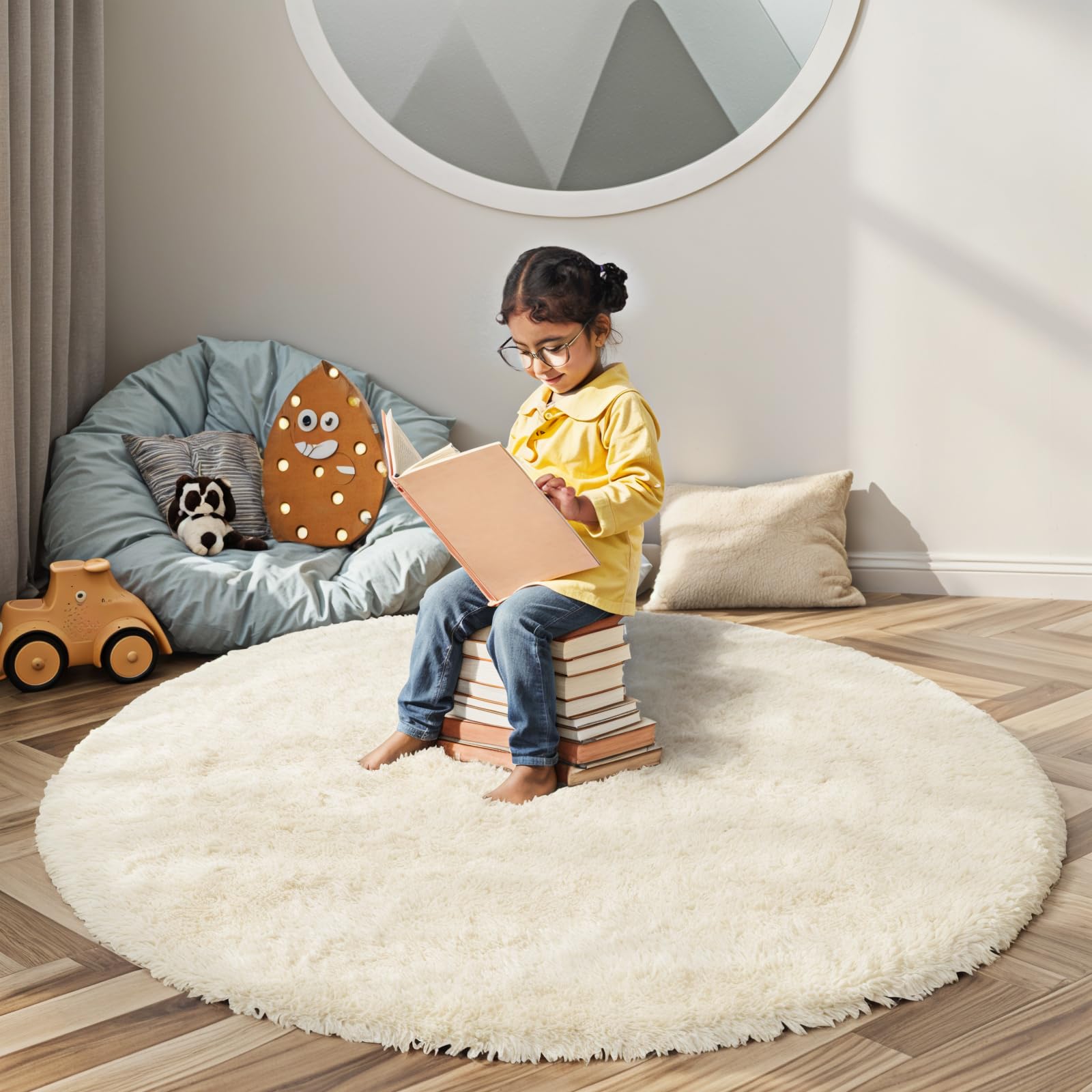 8x10 Area Rugs for Living Room Bedroom Rug, Large Shaggy Soft Plush Furry Bedside Rug, Area Rugs for Home Decor (Light Grey, 8x10 Feet)