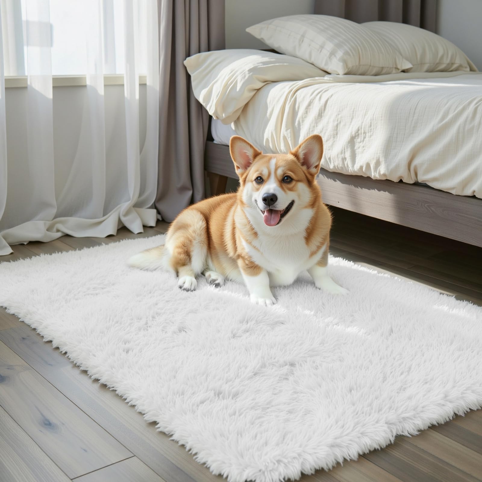8x10 Area Rugs for Living Room Bedroom Rug, Large Shaggy Soft Plush Furry Bedside Rug, Area Rugs for Home Decor (Light Grey, 8x10 Feet)