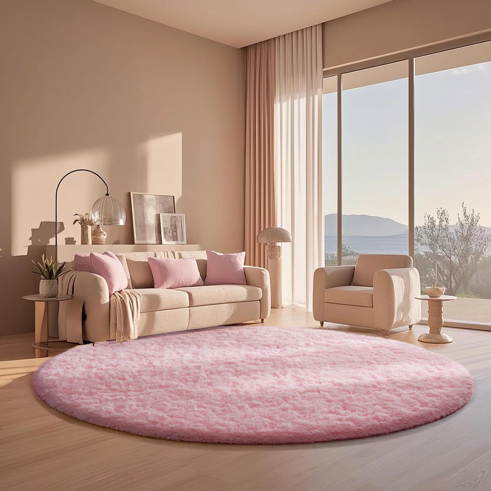 Ophanie 8x10 Area Rugs for Living Room, Upgrade Non-Slip Fluffy Soft Large Shag Bedroom Carpet, Ivory Big Indoor Thick Nursery Rug, Carpets for Boy and Girls Room Dorm Home Decor Aesthetic