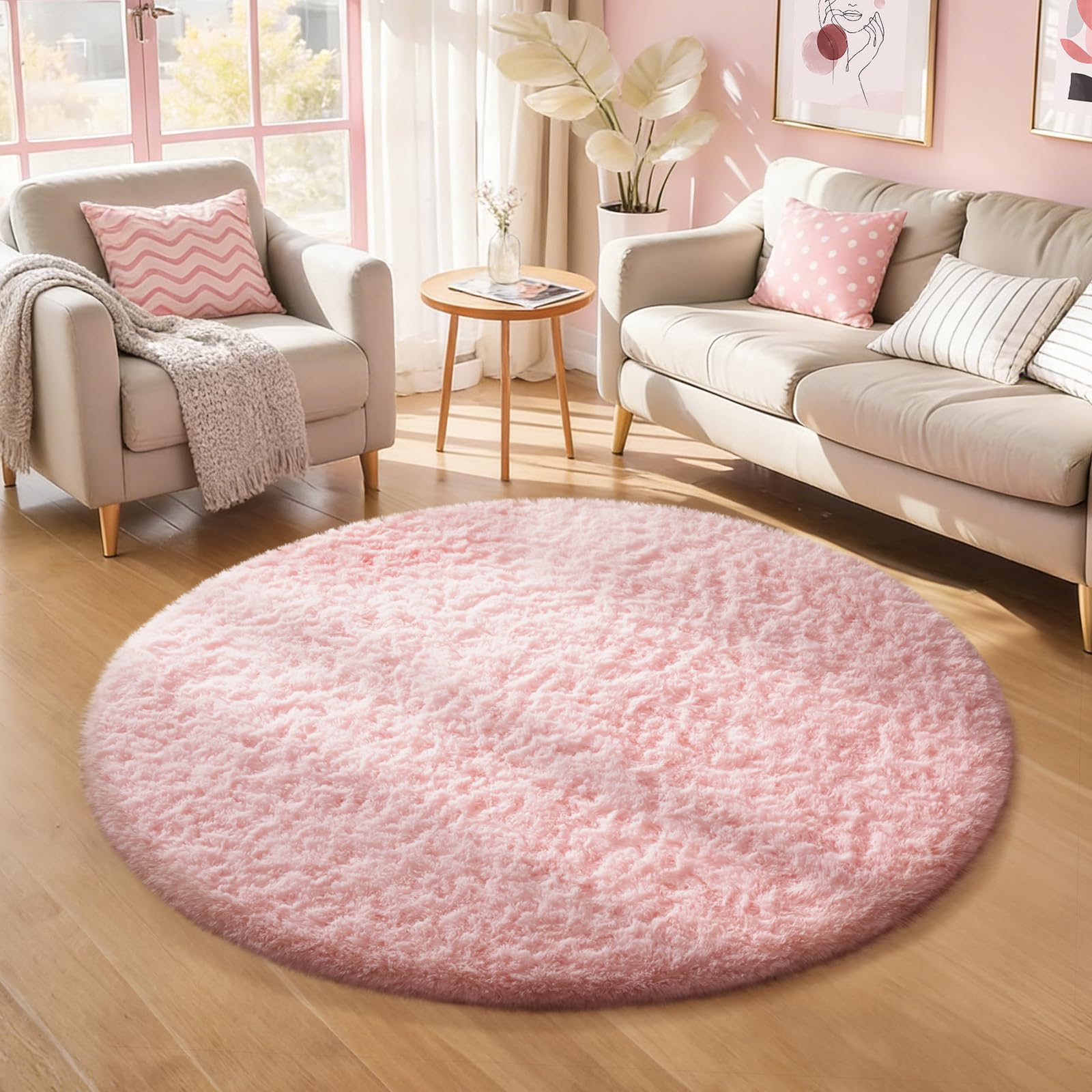 Ophanie 8x10 Area Rugs for Living Room, Upgrade Non-Slip Fluffy Soft Large Shag Bedroom Carpet, Ivory Big Indoor Thick Nursery Rug, Carpets for Boy and Girls Room Dorm Home Decor Aesthetic