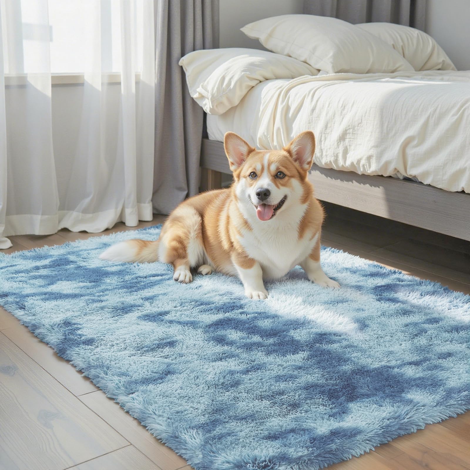 8x10 Area Rugs for Living Room Bedroom Rug, Large Shaggy Soft Plush Furry Bedside Rug, Area Rugs for Home Decor (Light Grey, 8x10 Feet)