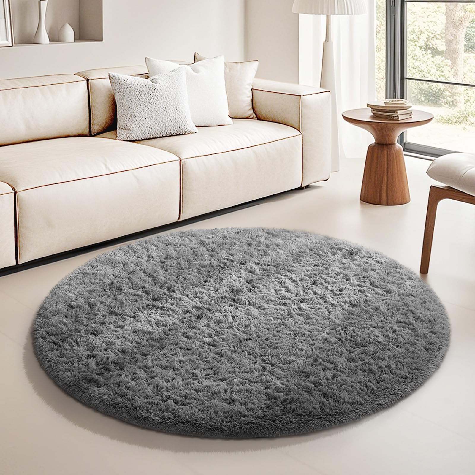 Ophanie 8x10 Area Rugs for Living Room, Upgrade Non-Slip Fluffy Soft Large Shag Bedroom Carpet, Ivory Big Indoor Thick Nursery Rug, Carpets for Boy and Girls Room Dorm Home Decor Aesthetic