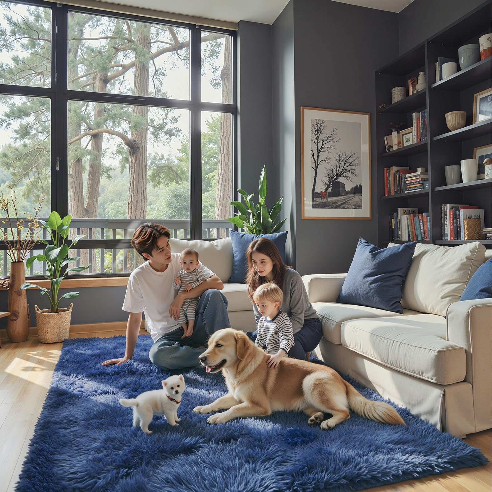 8x10 Area Rugs for Living Room Bedroom Rug, Large Shaggy Soft Plush Furry Bedside Rug, Area Rugs for Home Decor (Light Grey, 8x10 Feet)