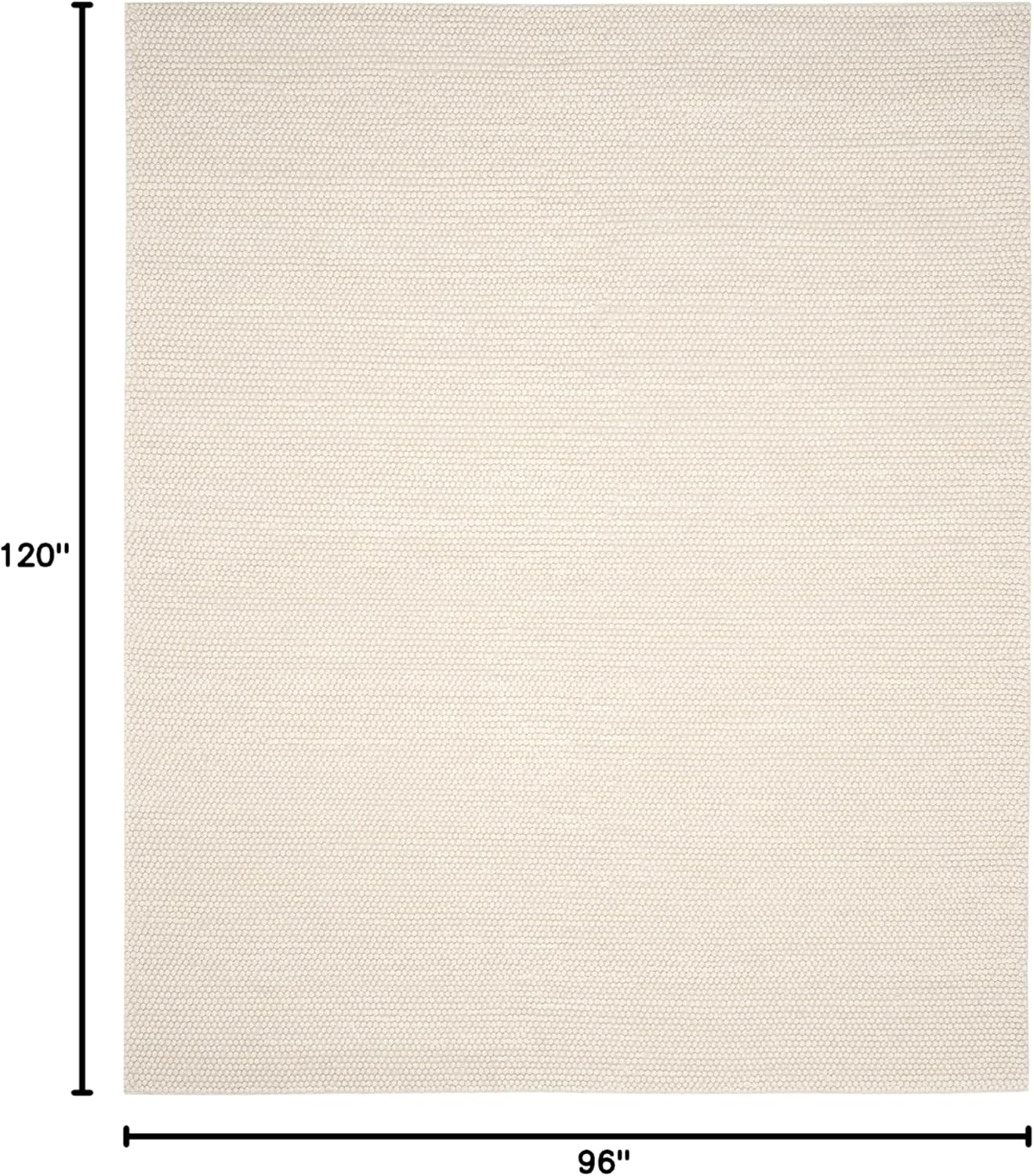 SAFAVIEH Area Rug 8x10 - Natura Collection - Large - Ivory, Handmade Wool Blend, Textured Design, Ideal for Living Room, Bedroom, Dining Space (NAT620A)