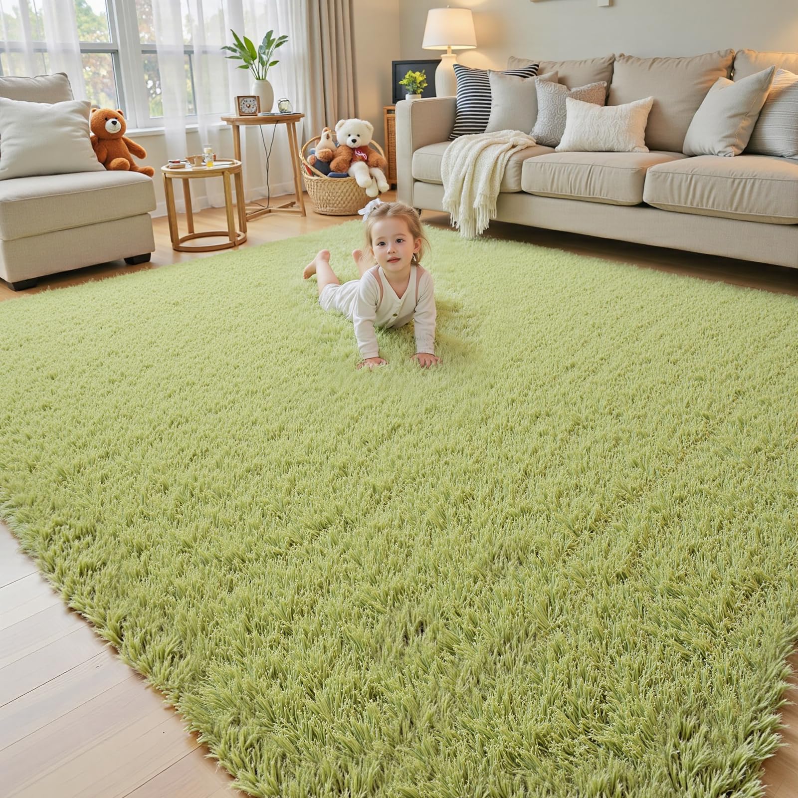 8x10 Area Rugs for Living Room Bedroom Rug, Large Shaggy Soft Plush Furry Bedside Rug, Area Rugs for Home Decor (Light Grey, 8x10 Feet)