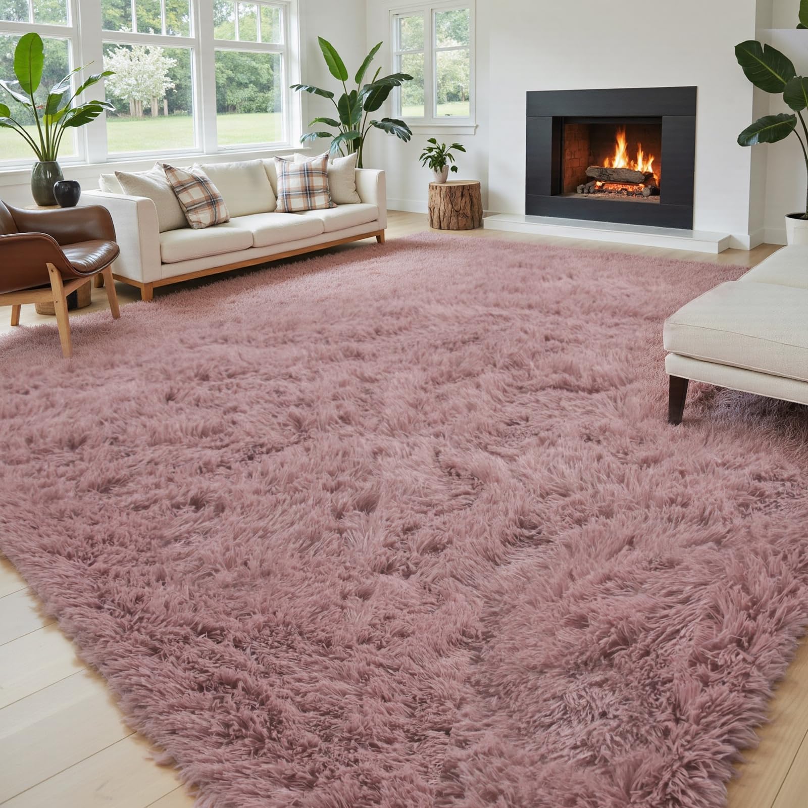 8x10 Area Rugs for Living Room Bedroom Rug, Large Shaggy Soft Plush Furry Bedside Rug, Area Rugs for Home Decor (Light Grey, 8x10 Feet)