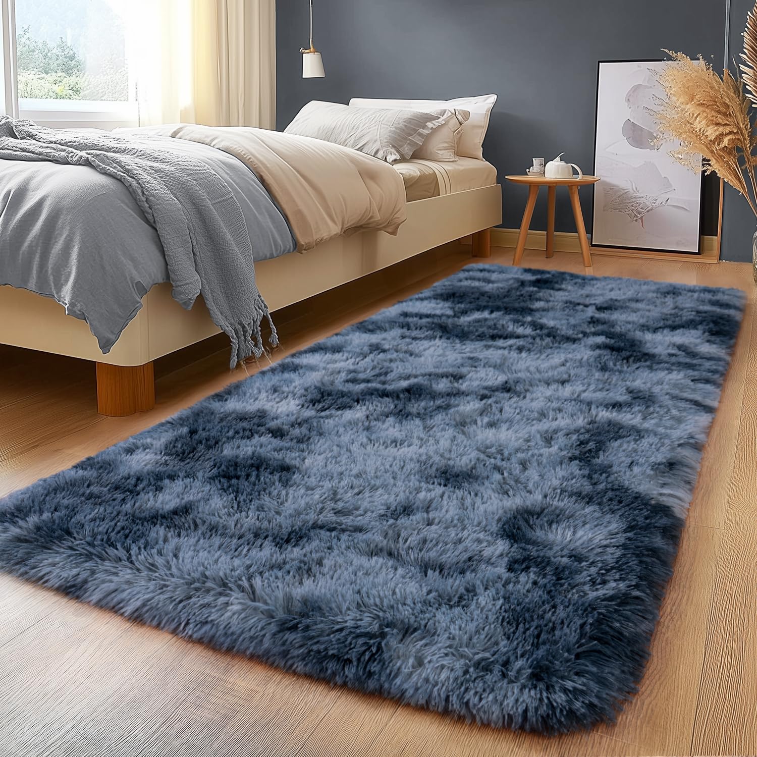 Upgrade Non-Slip Plush Rugs for Living Room, Soft Shaggy Carpets for Living Room, Fuzzy Rugs for Kids' Room, Perfect Decor for Modern Home Tie Dye Camel 8x10 Feet