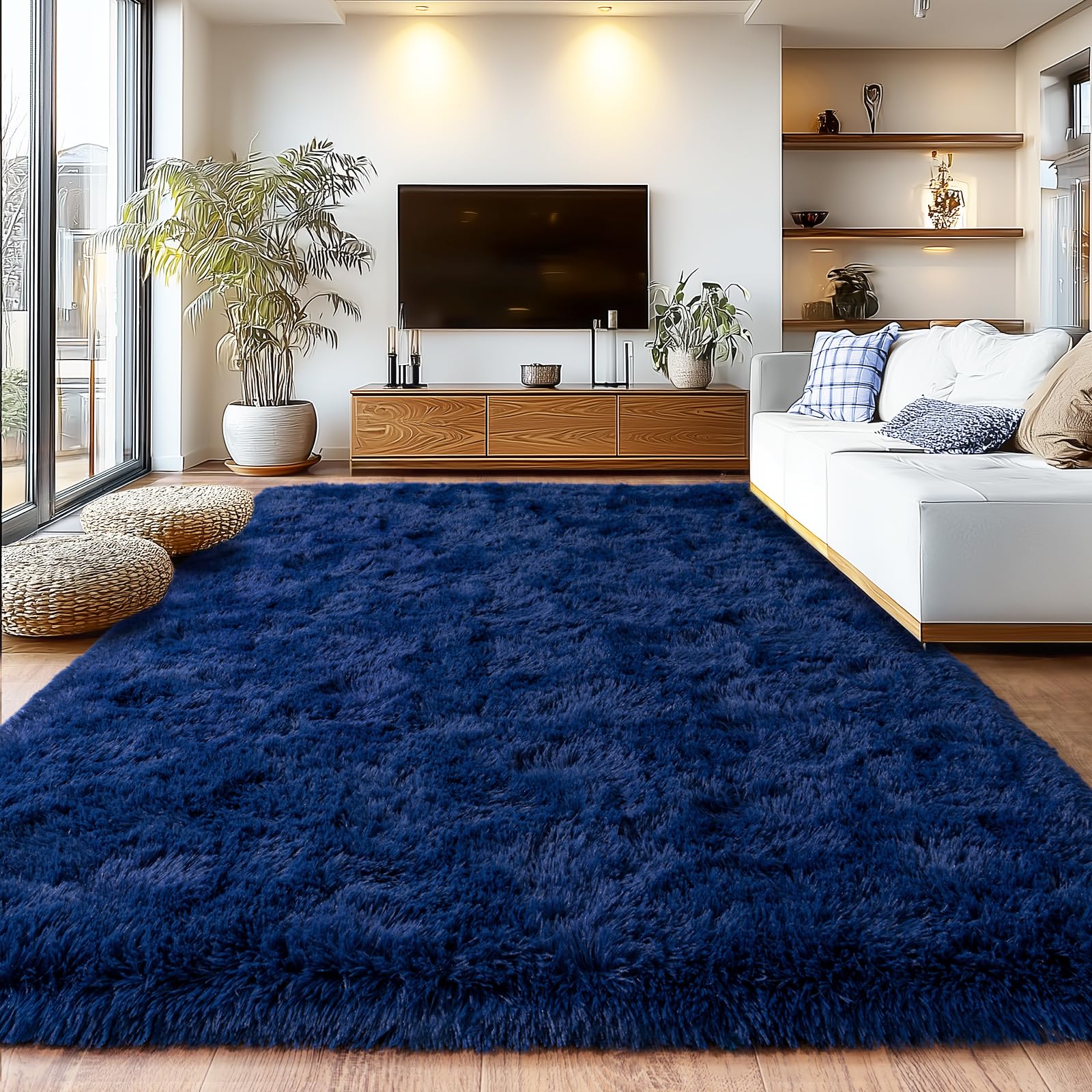 Upgrade Non-Slip Plush Rugs for Living Room, Soft Shaggy Carpets for Living Room, Fuzzy Rugs for Kids' Room, Perfect Decor for Modern Home Tie Dye Camel 8x10 Feet