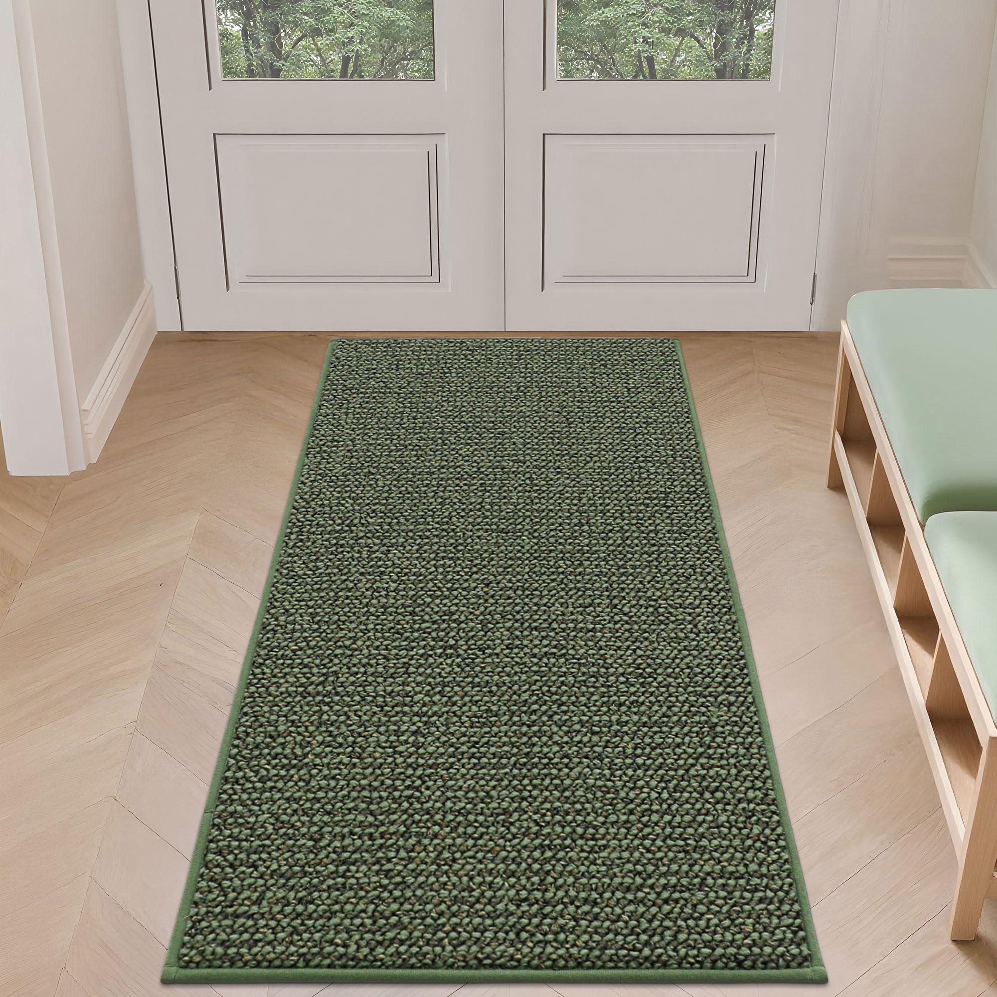 BEQHAUSE Dirt Trapper Door Mat 24" x 36", Non-Slip Washable Doormats Entrance Mat, Dirt Resistant and Absorbent Welcome Mat, Low Profile Floor Mats for Front Back Door and Entryway, Beige