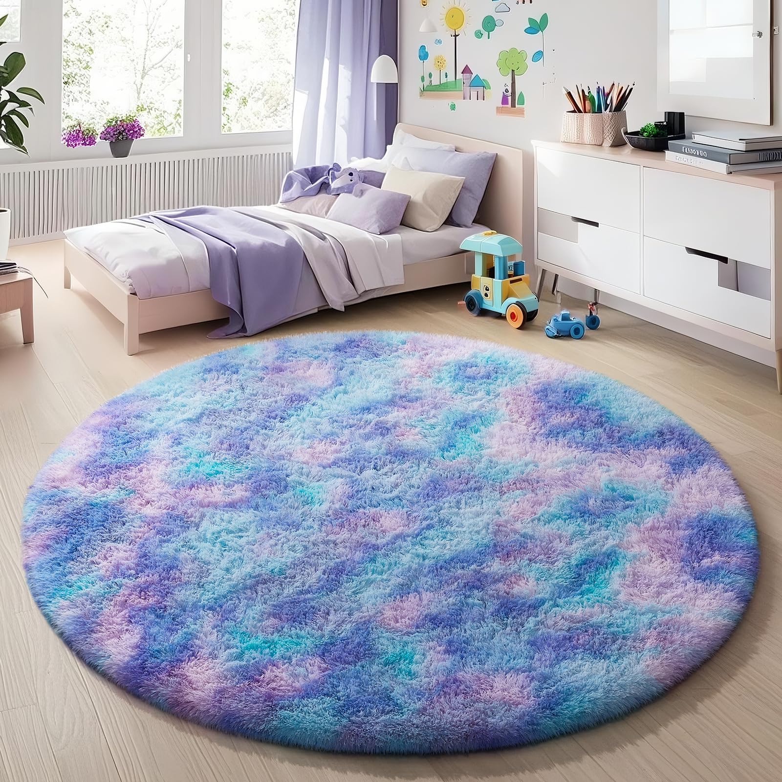 Ophanie 8x10 Area Rugs for Living Room, Upgrade Non-Slip Fluffy Soft Large Shag Bedroom Carpet, Ivory Big Indoor Thick Nursery Rug, Carpets for Boy and Girls Room Dorm Home Decor Aesthetic