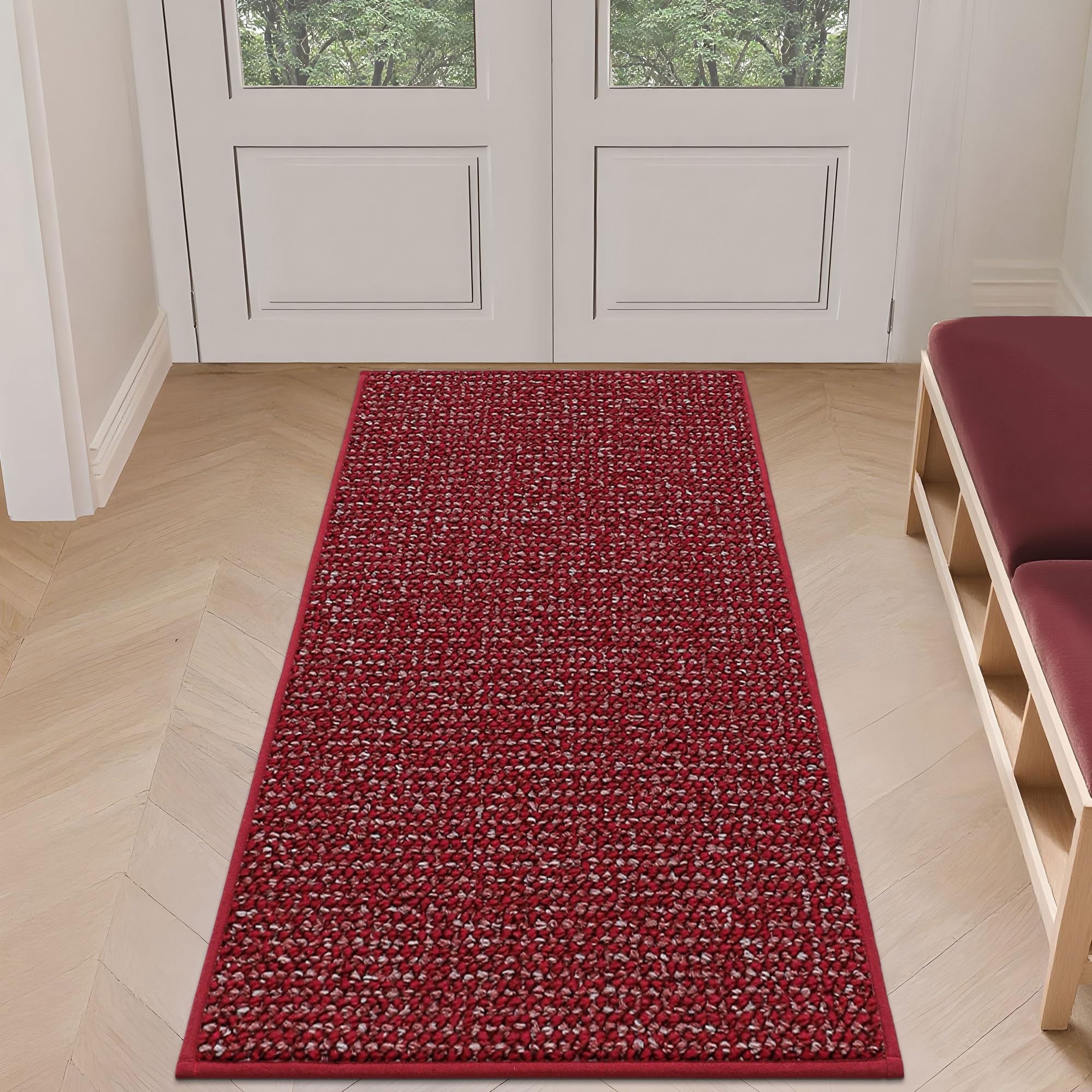 BEQHAUSE Dirt Trapper Door Mat 24" x 36", Non-Slip Washable Doormats Entrance Mat, Dirt Resistant and Absorbent Welcome Mat, Low Profile Floor Mats for Front Back Door and Entryway, Beige