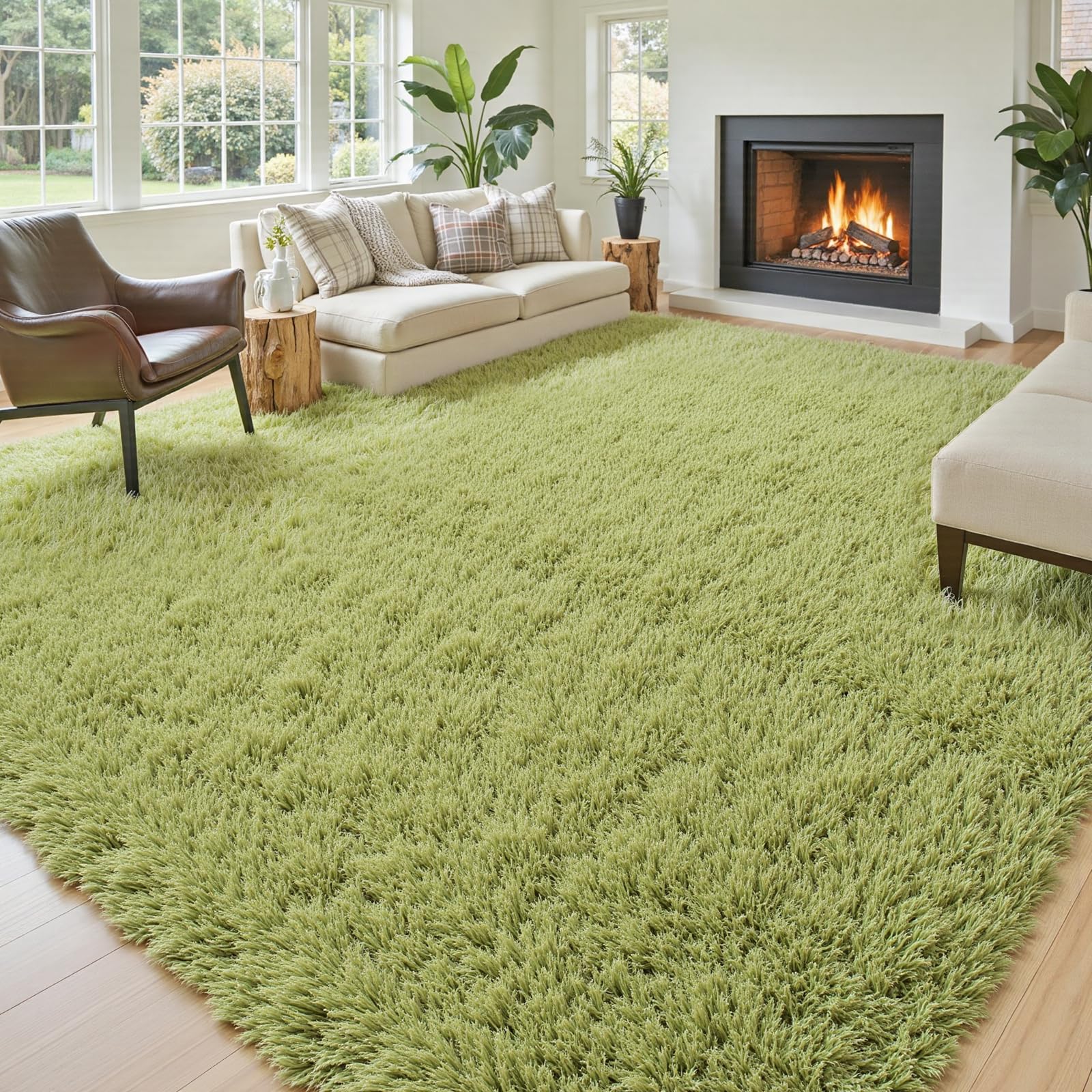 8x10 Area Rugs for Living Room Bedroom Rug, Large Shaggy Soft Plush Furry Bedside Rug, Area Rugs for Home Decor (Light Grey, 8x10 Feet)