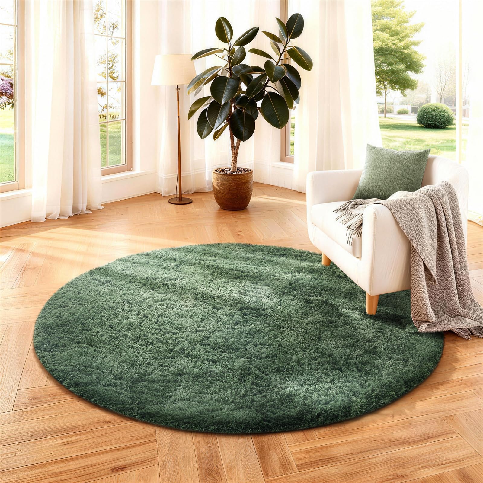 Ophanie 8x10 Area Rugs for Living Room, Upgrade Non-Slip Fluffy Soft Large Shag Bedroom Carpet, Ivory Big Indoor Thick Nursery Rug, Carpets for Boy and Girls Room Dorm Home Decor Aesthetic