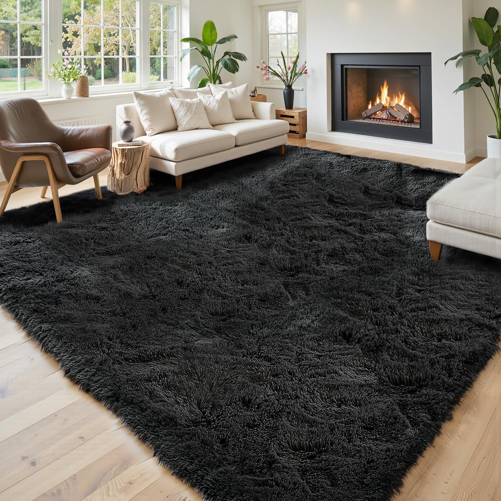 8x10 Area Rugs for Living Room Bedroom Rug, Large Shaggy Soft Plush Furry Bedside Rug, Area Rugs for Home Decor (Light Grey, 8x10 Feet)