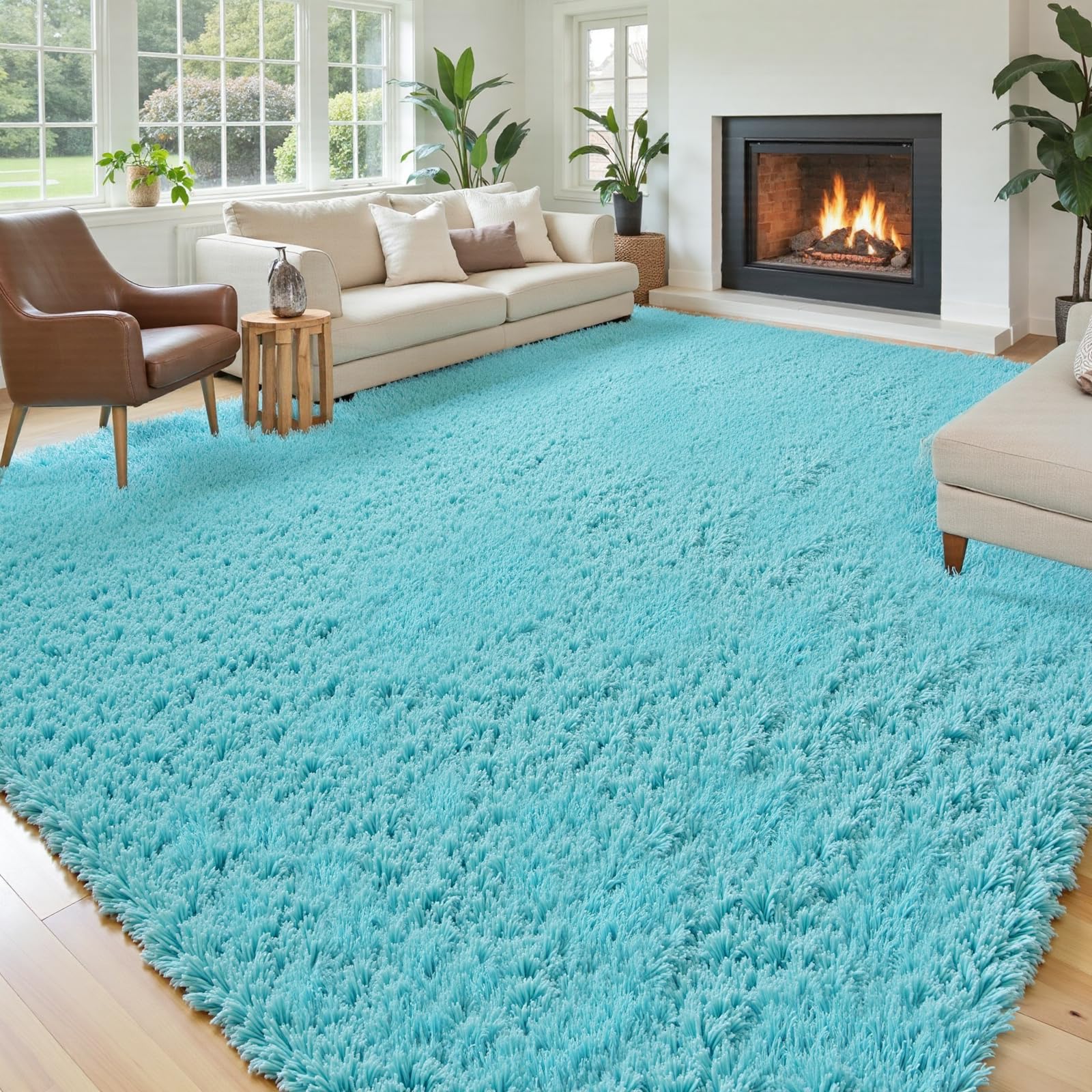 8x10 Area Rugs for Living Room Bedroom Rug, Large Shaggy Soft Plush Furry Bedside Rug, Area Rugs for Home Decor (Light Grey, 8x10 Feet)