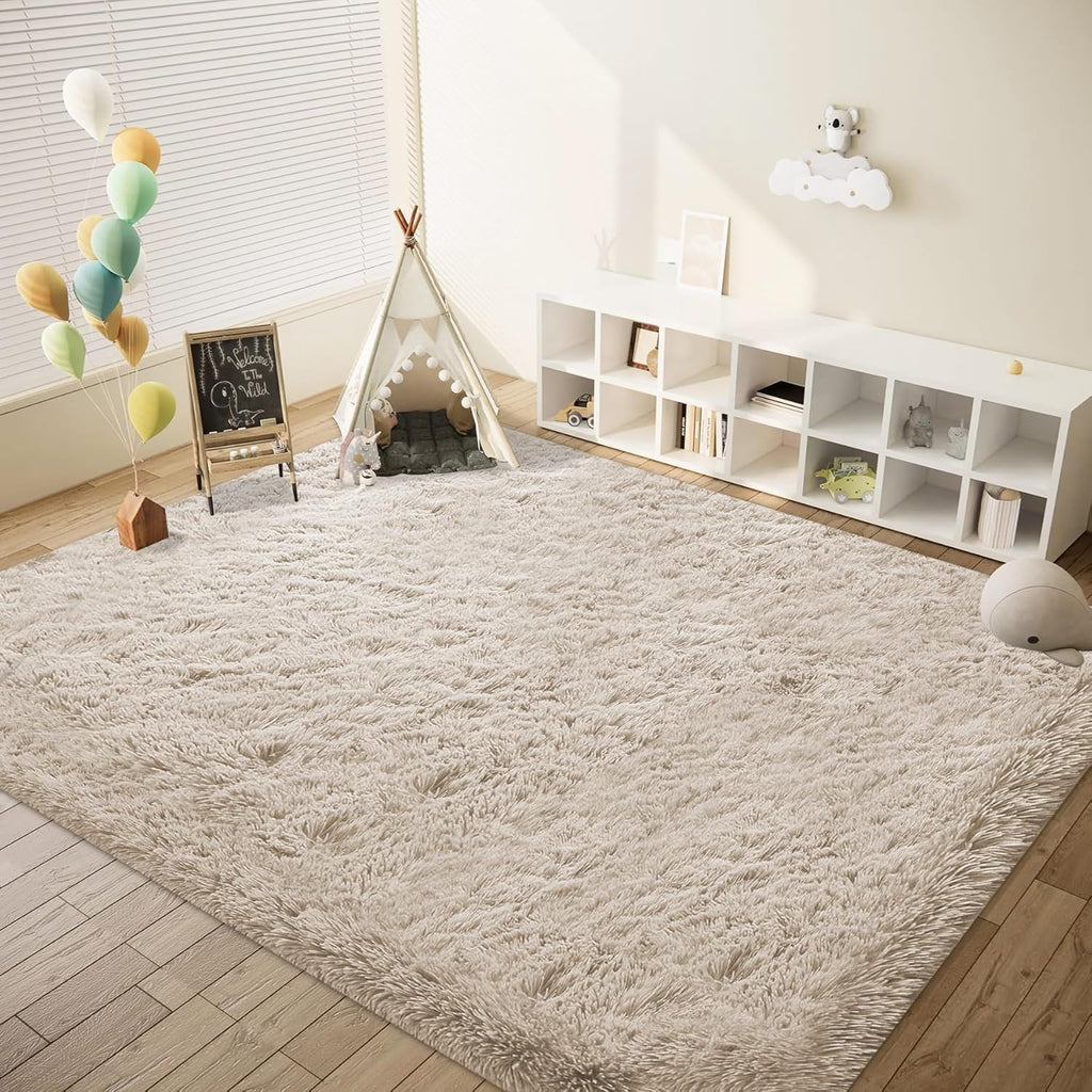 8x10 Area Rugs for Living Room: Fluffy Shag Soft Washable Rug Large Fuzzy Plush Indoor Carpet for Bedroom Nursery Playroom Kids Girls Boys Room (Camel, 8'x10')