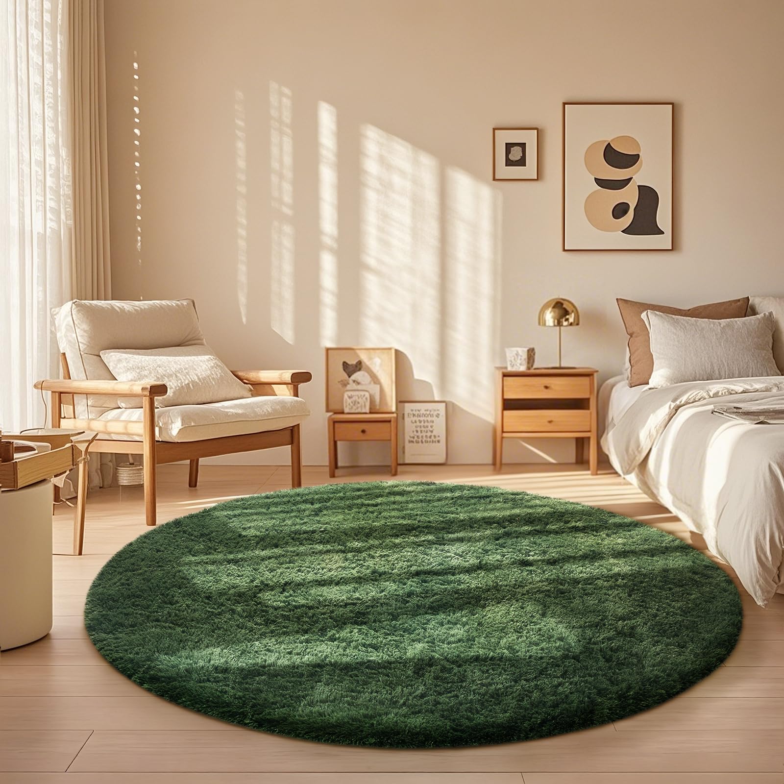 Ophanie 8x10 Area Rugs for Living Room, Upgrade Non-Slip Fluffy Soft Large Shag Bedroom Carpet, Ivory Big Indoor Thick Nursery Rug, Carpets for Boy and Girls Room Dorm Home Decor Aesthetic