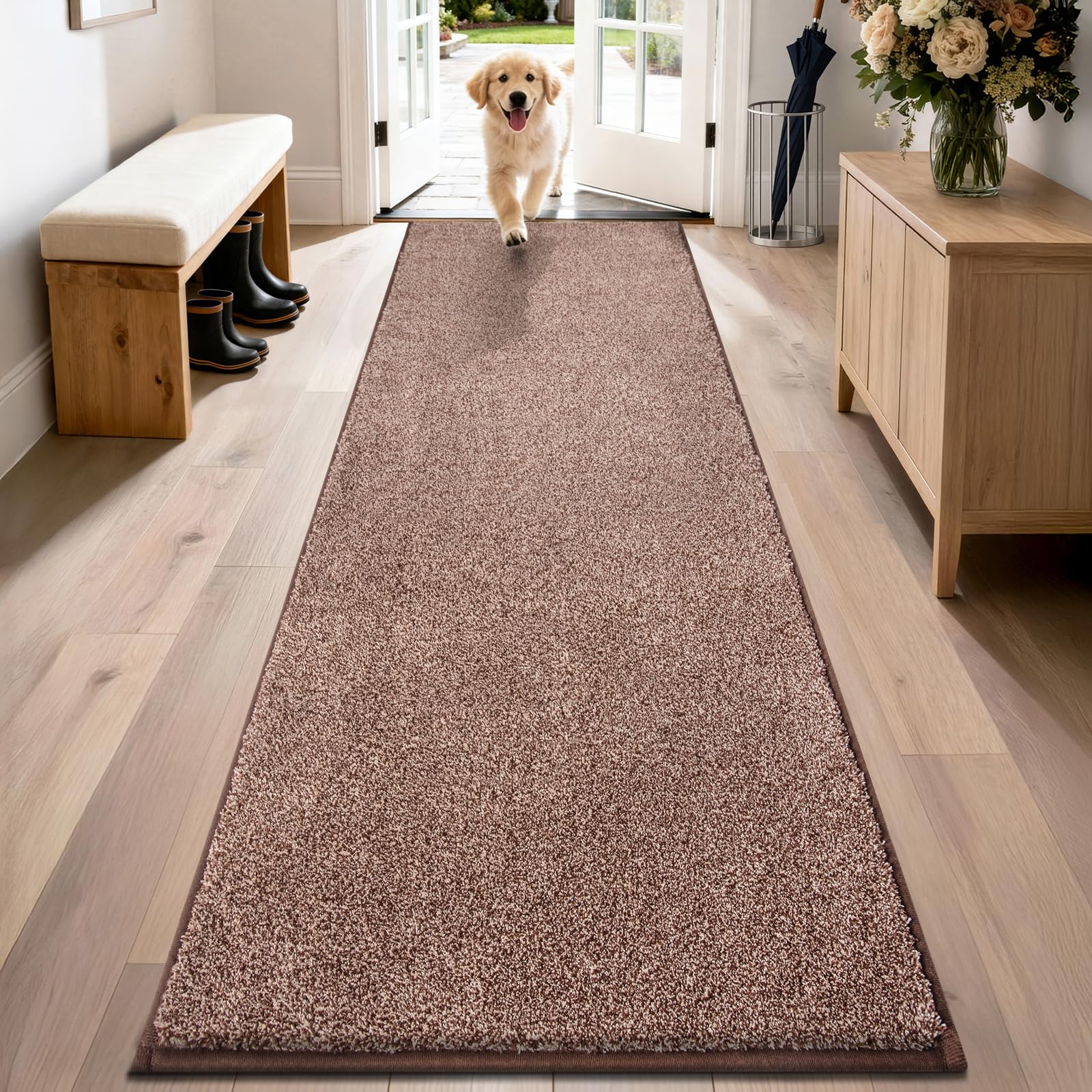 PURRUGS Dirt Trapping Door Mat 24" x 35.5", Non-Slip Machine Washable Entryway Rug, Dog Doormat, Indoor Front Door Mat, Super Absorbent Entry Rug for Muddy Shoes & Paws, Charcoal