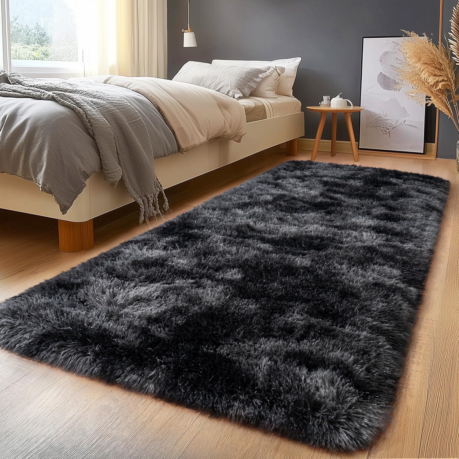 Upgrade Non-Slip Plush Rugs for Living Room, Soft Shaggy Carpets for Living Room, Fuzzy Rugs for Kids' Room, Perfect Decor for Modern Home Tie Dye Camel 8x10 Feet