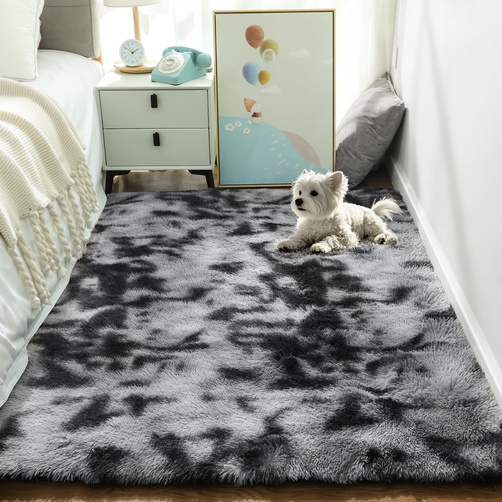 Ophanie 8x10 Area Rugs for Living Room, Upgrade Non-Slip Fluffy Soft Large Shag Bedroom Carpet, Ivory Big Indoor Thick Nursery Rug, Carpets for Boy and Girls Room Dorm Home Decor Aesthetic