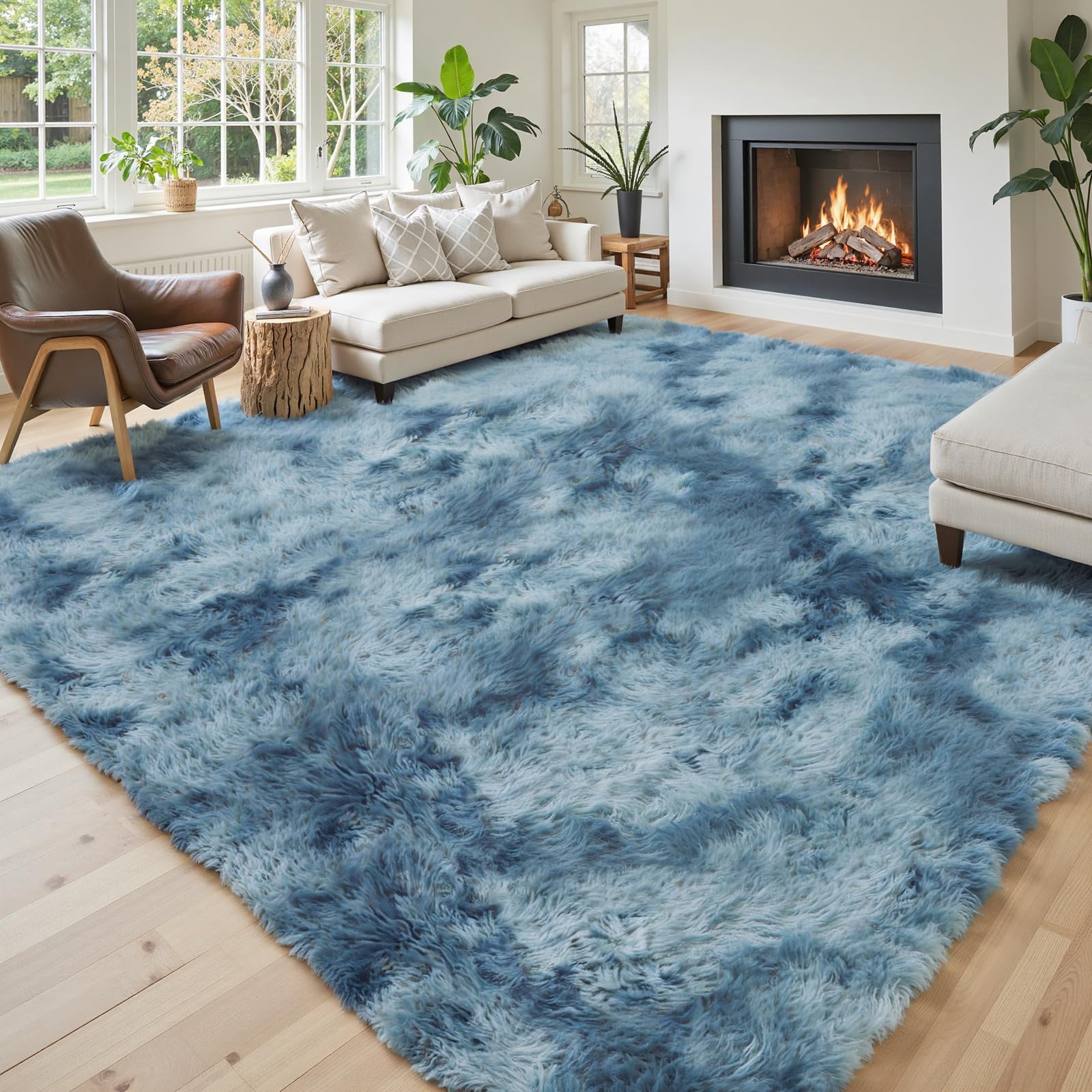8x10 Area Rugs for Living Room Bedroom Rug, Large Shaggy Soft Plush Furry Bedside Rug, Area Rugs for Home Decor (Light Grey, 8x10 Feet)