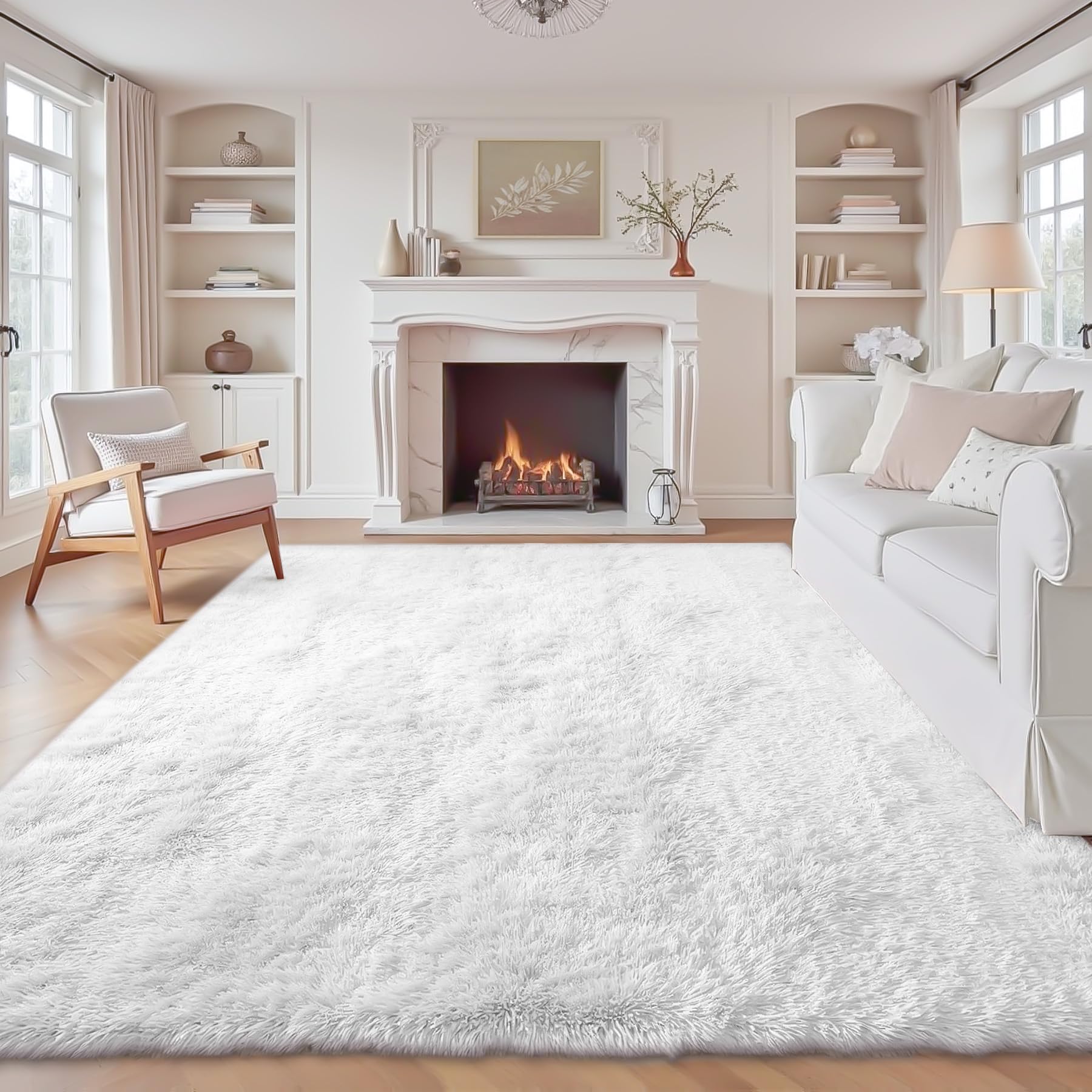 8x10 Area Rugs for Living Room: Fluffy Shag Soft Washable Rug Large Fuzzy Plush Indoor Carpet for Bedroom Nursery Playroom Kids Girls Boys Room (Camel, 8'x10')