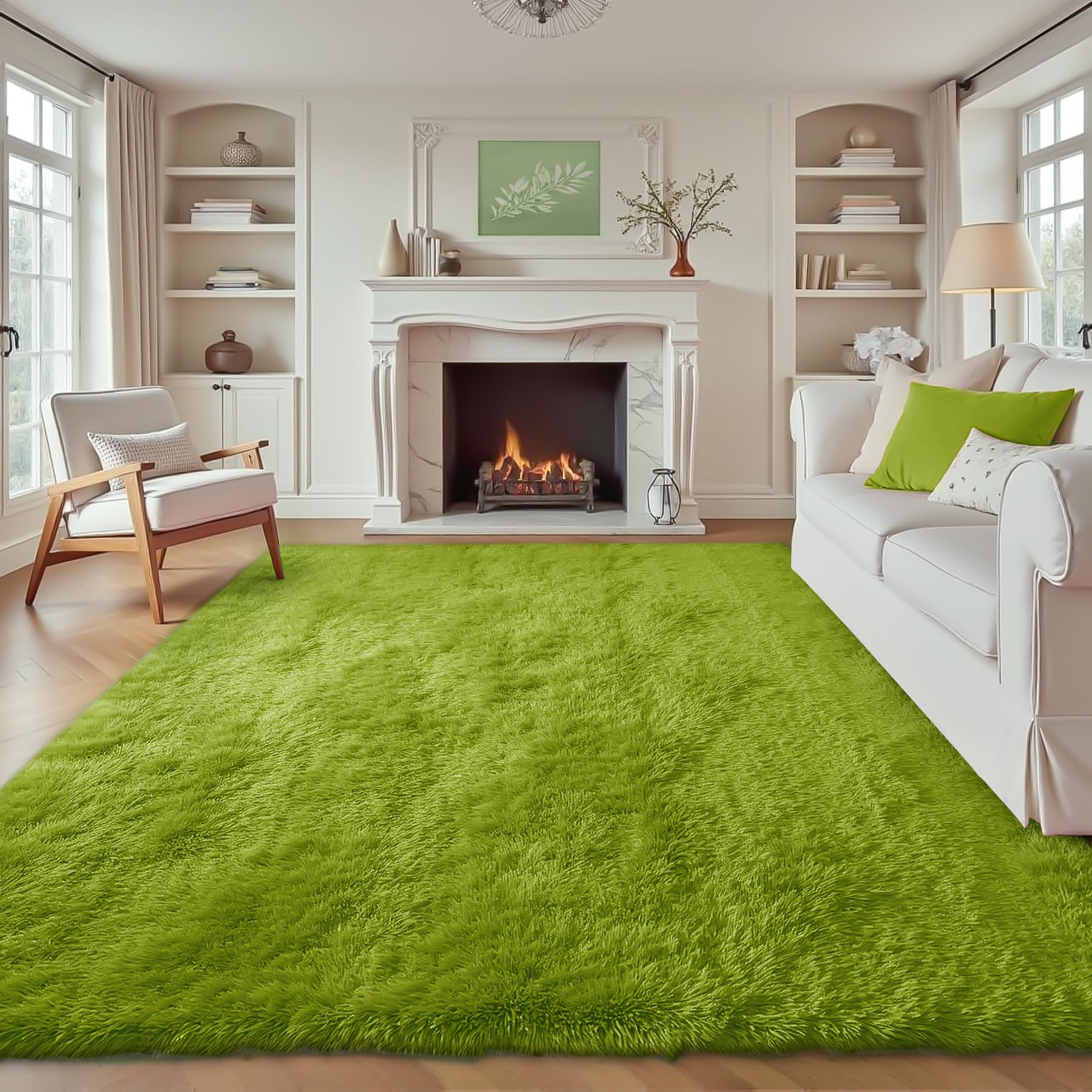 8x10 Area Rugs for Living Room: Fluffy Shag Soft Washable Rug Large Fuzzy Plush Indoor Carpet for Bedroom Nursery Playroom Kids Girls Boys Room (Camel, 8'x10')