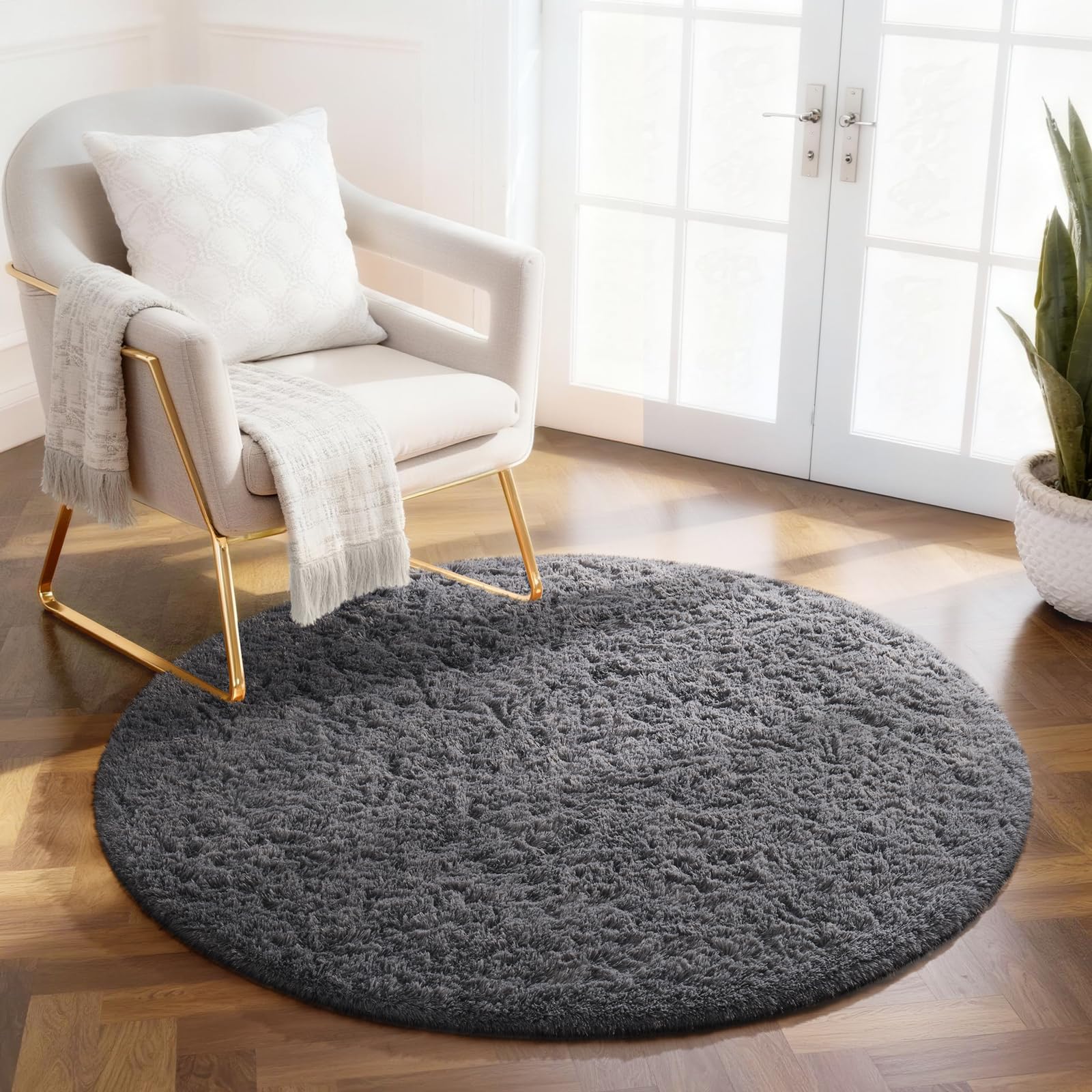 Ophanie 8x10 Area Rugs for Living Room, Upgrade Non-Slip Fluffy Soft Large Shag Bedroom Carpet, Ivory Big Indoor Thick Nursery Rug, Carpets for Boy and Girls Room Dorm Home Decor Aesthetic