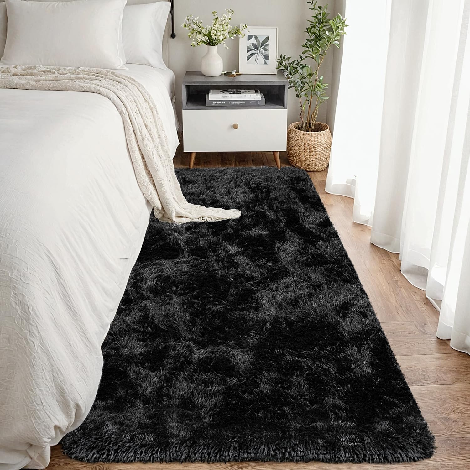 8x10 Area Rugs for Living Room: Ultra Soft Fluffy Shag Grey Rugs for Bedroom, Non-Slip Large Fuzzy Plush Rug Indoor Floor Carpet for Nursery Kids Boys Girls Room, Dorms, Playroom, Modern Home Decor