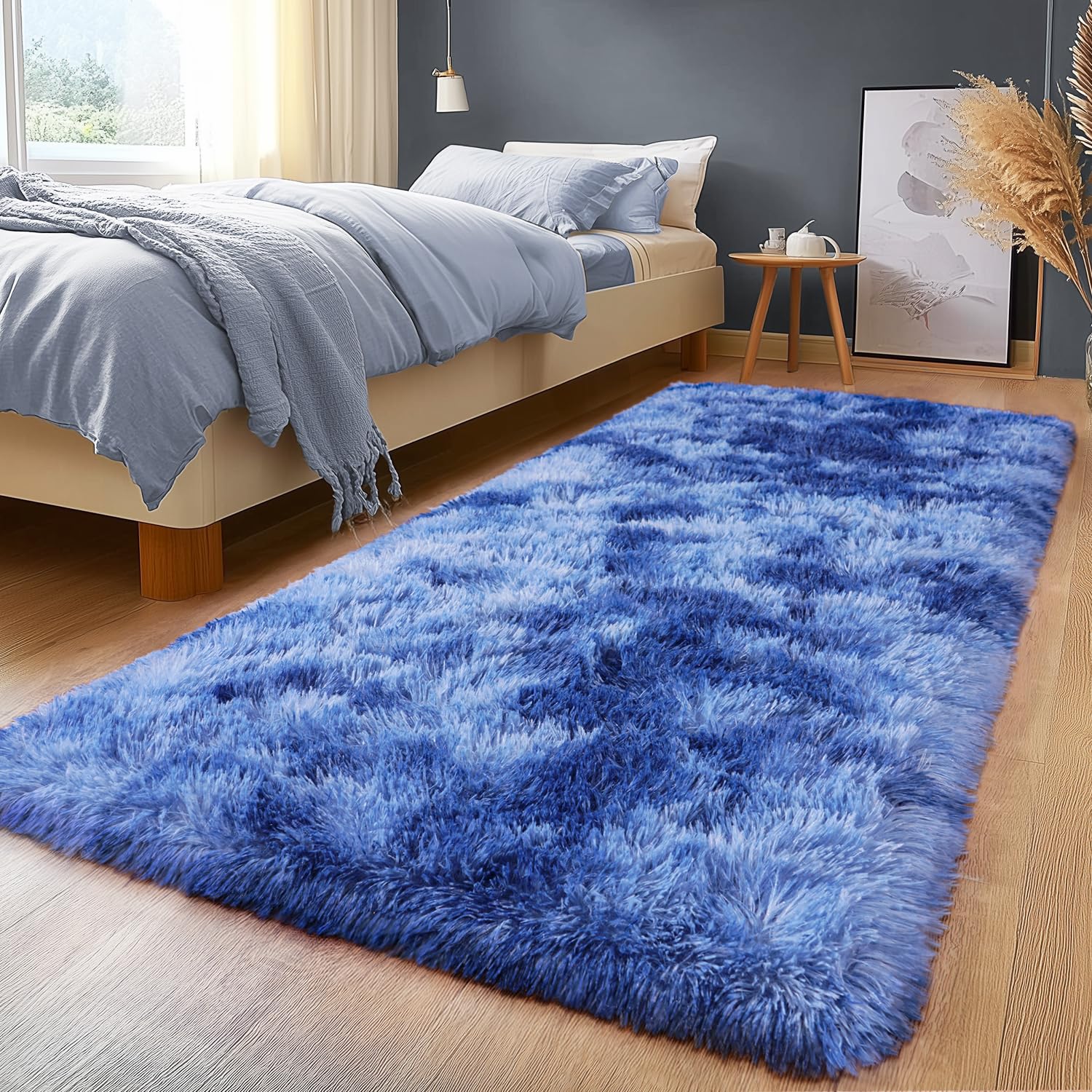 Upgrade Non-Slip Plush Rugs for Living Room, Soft Shaggy Carpets for Living Room, Fuzzy Rugs for Kids' Room, Perfect Decor for Modern Home Tie Dye Camel 8x10 Feet