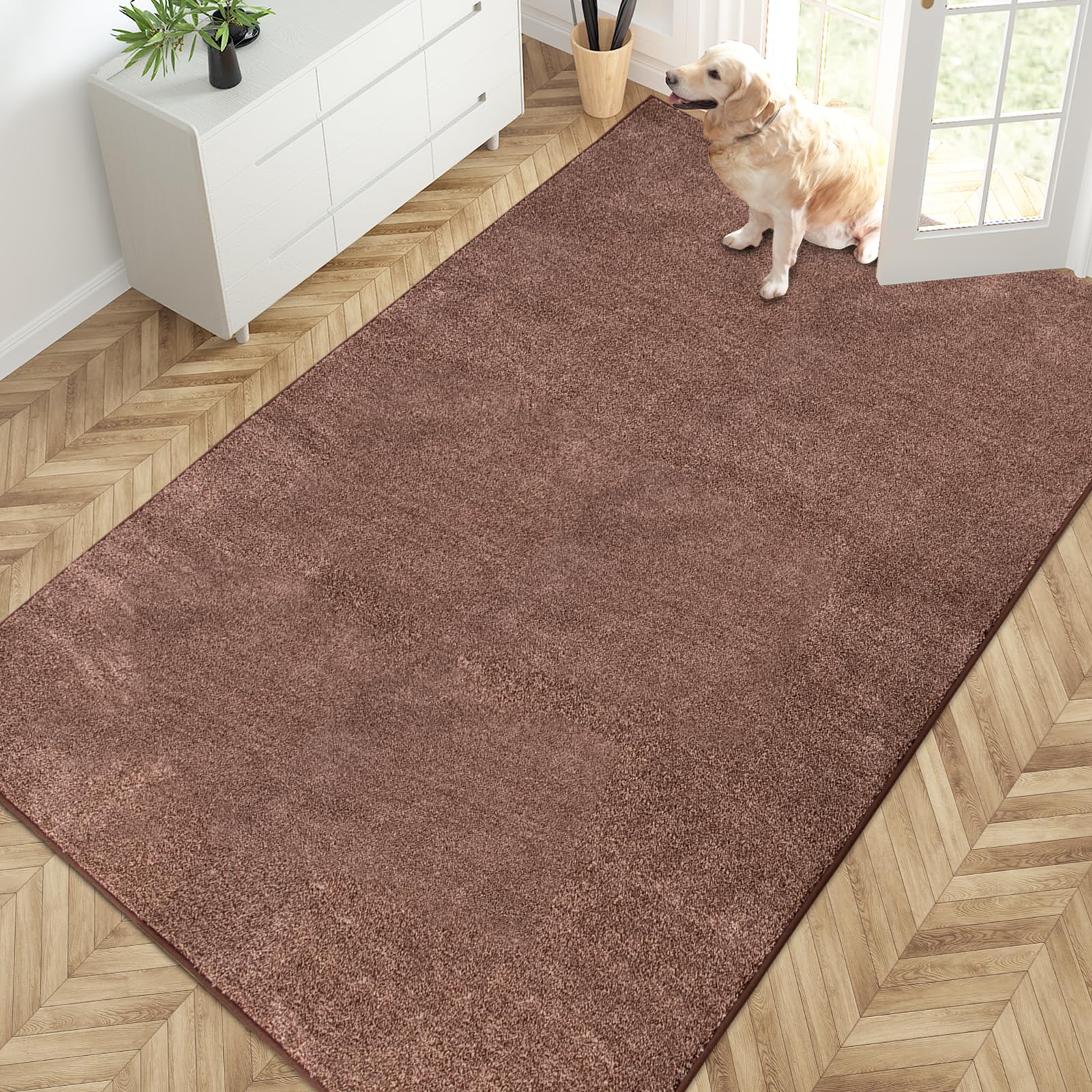 PURRUGS Dirt Trapping Door Mat 24" x 35.5", Non-Slip Machine Washable Entryway Rug, Dog Doormat, Indoor Front Door Mat, Super Absorbent Entry Rug for Muddy Shoes & Paws, Charcoal