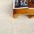 Handwoven Wool Area Rug - Hand Woven Natural Carpet Rugs- Bedroom Living Room Dining Room (Ivory- 6'x9')