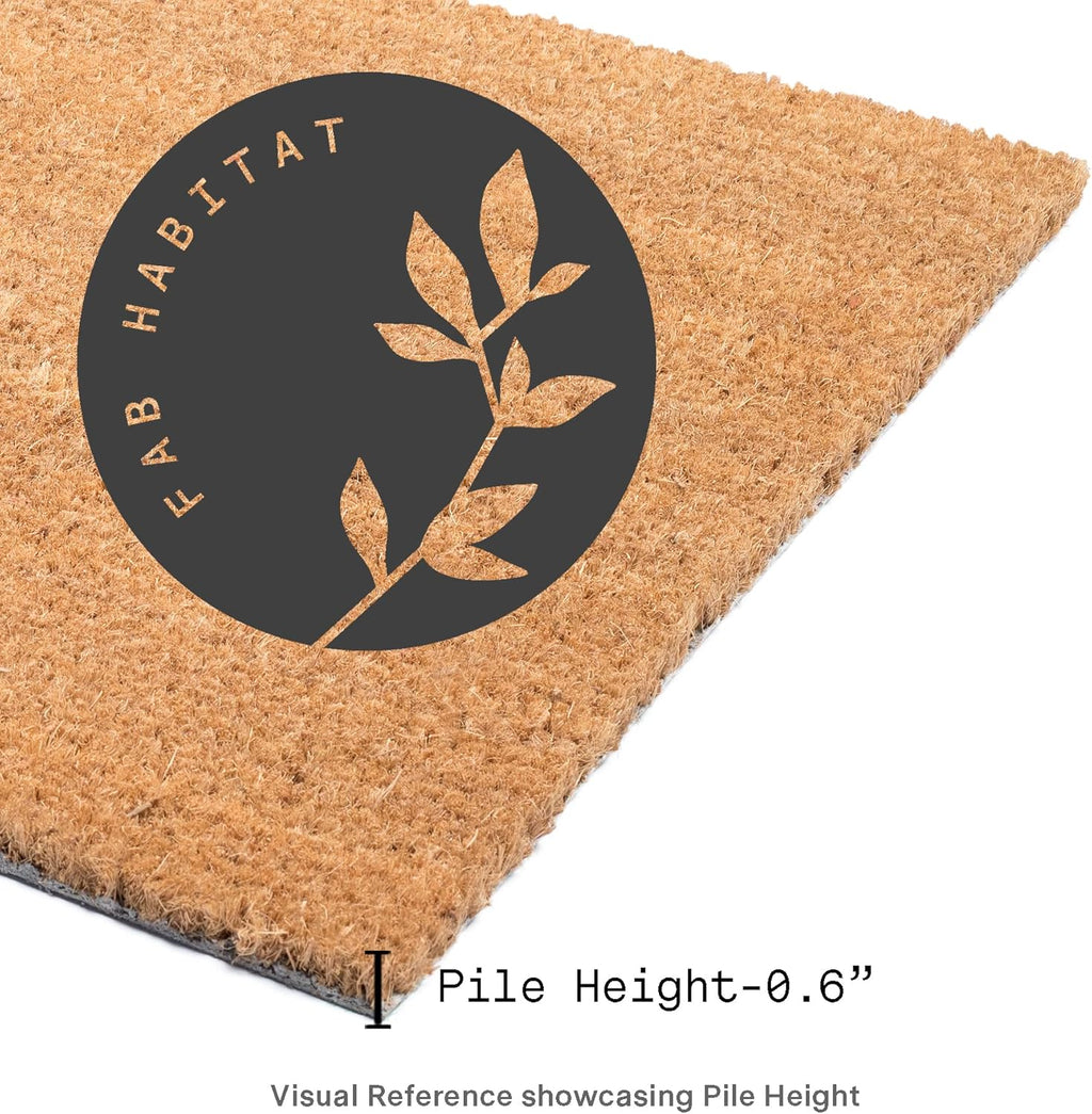 Fab Habitat Geometric Abstract Nature Non Slip Doormat Thin - Handwoven, Durable - Natural Coir - Entryway, Front Door, Porch, Patio - Shades of Dawn Orange Magenta (18" x 60" Non-Slip)