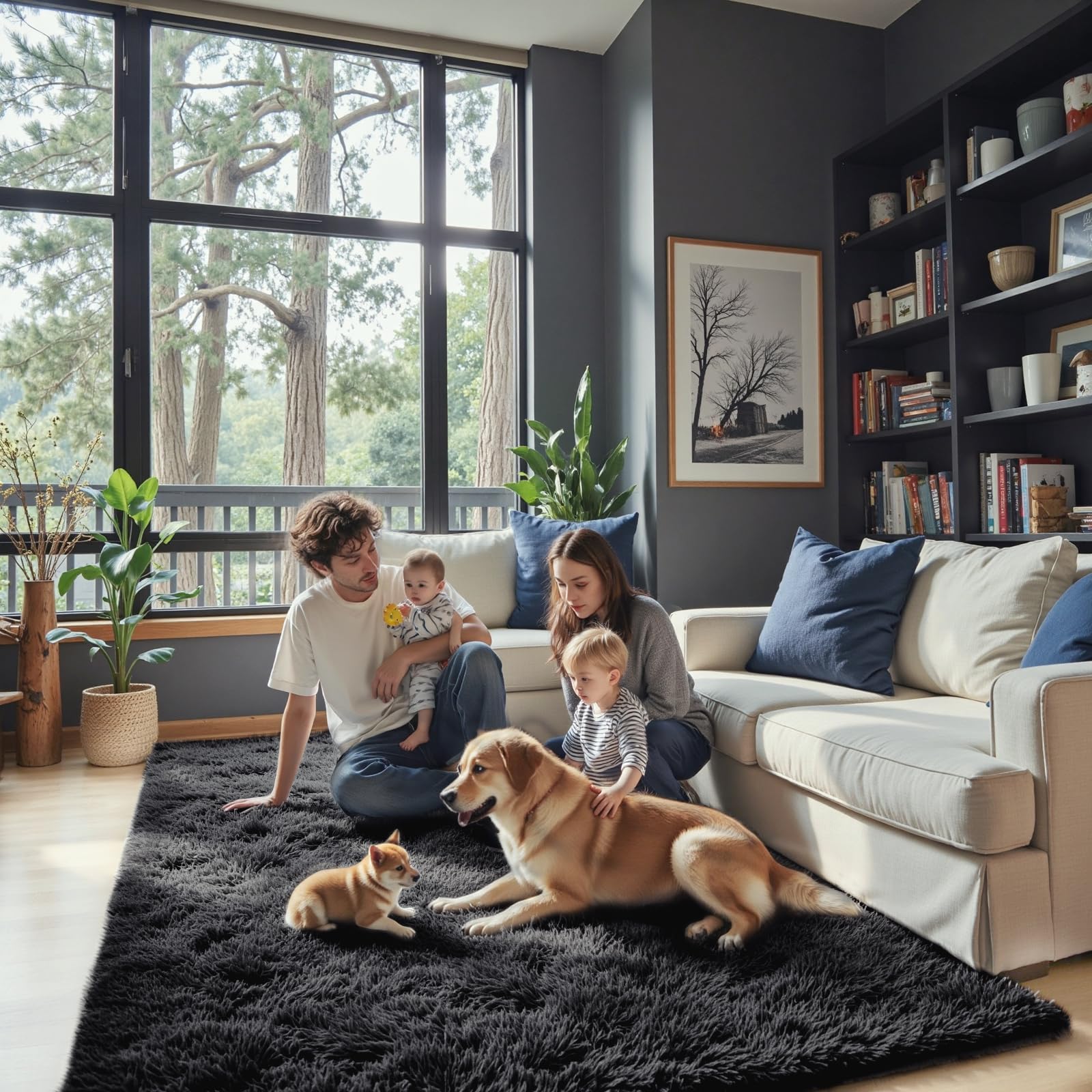 8x10 Area Rugs for Living Room Bedroom Rug, Large Shaggy Soft Plush Furry Bedside Rug, Area Rugs for Home Decor (Light Grey, 8x10 Feet)