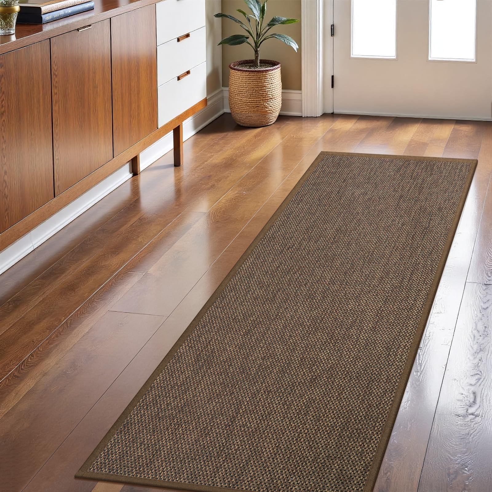 LEKEEPGO Door Mat 24"x36", Non Slip Door Mat Indoor Entrance, Rubber Backing Front Indoor Door mats Washable Absorbent Low-Profile Entryway Entry Resist Dirt Inside Door Mats, Khaki