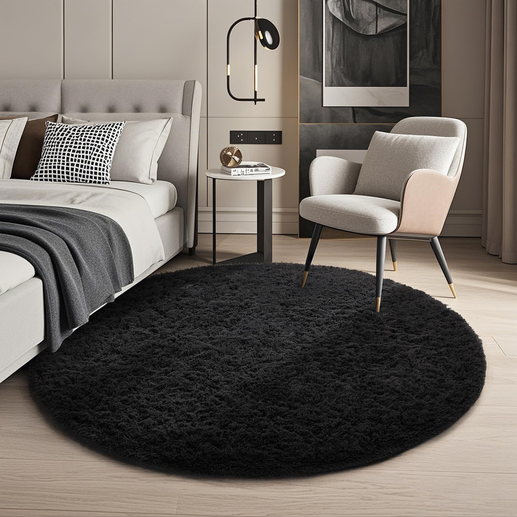 Ophanie 8x10 Area Rugs for Living Room, Upgrade Non-Slip Fluffy Soft Large Shag Bedroom Carpet, Ivory Big Indoor Thick Nursery Rug, Carpets for Boy and Girls Room Dorm Home Decor Aesthetic