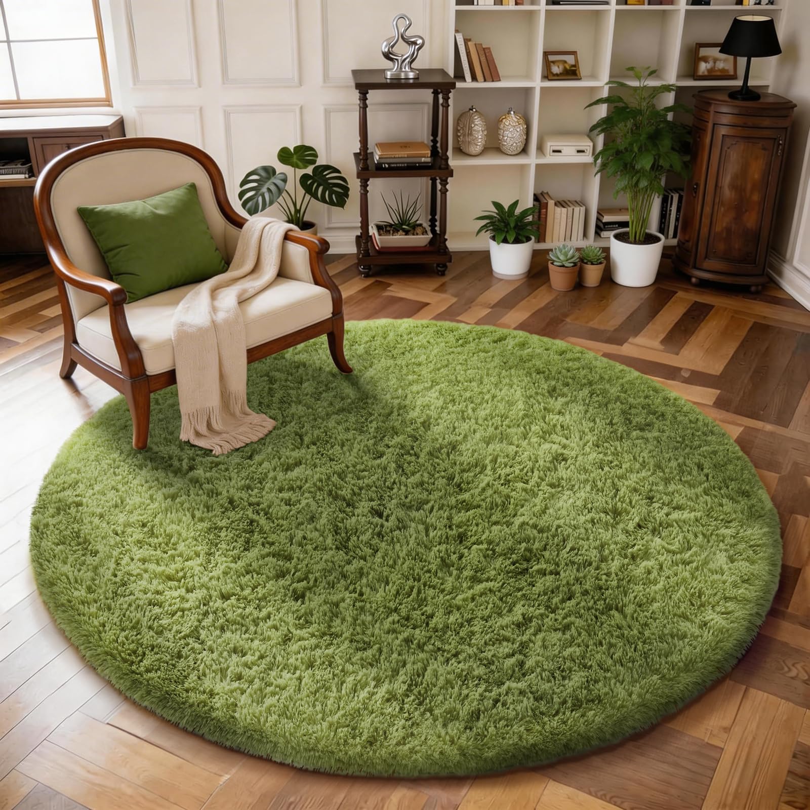 Ophanie 8x10 Area Rugs for Living Room, Upgrade Non-Slip Fluffy Soft Large Shag Bedroom Carpet, Ivory Big Indoor Thick Nursery Rug, Carpets for Boy and Girls Room Dorm Home Decor Aesthetic