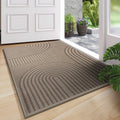 Front Door Mat 17''x30'', Absorbent Dirt Resist Washable Non Slip Low-Profile Indoor Doormat, Easy Clean Welcome Entryway Door Mats, Brown