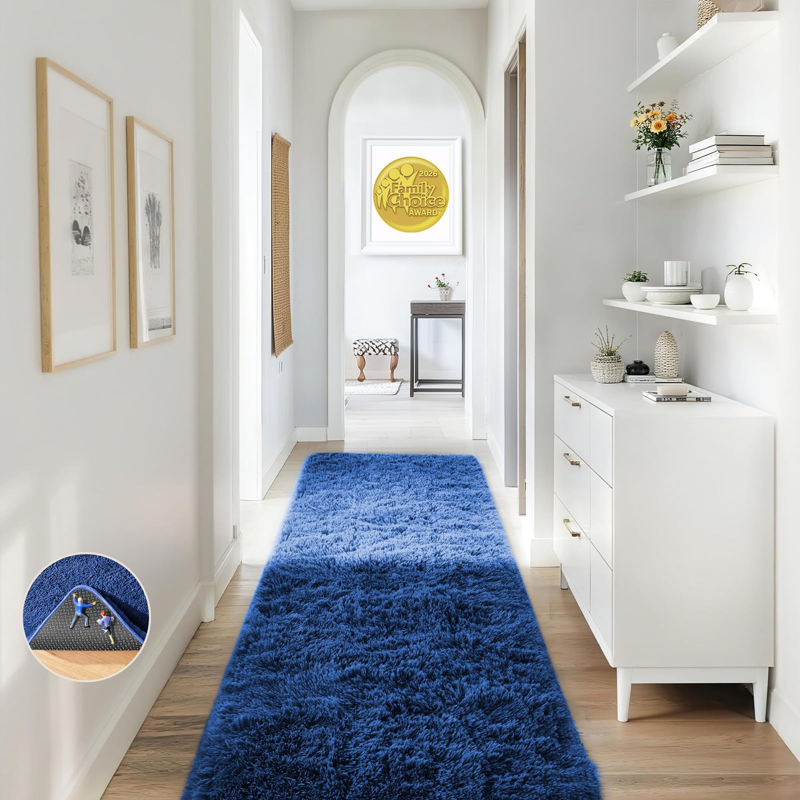 Ophanie 8x10 Area Rugs for Living Room, Upgrade Non-Slip Fluffy Soft Large Shag Bedroom Carpet, Ivory Big Indoor Thick Nursery Rug, Carpets for Boy and Girls Room Dorm Home Decor Aesthetic