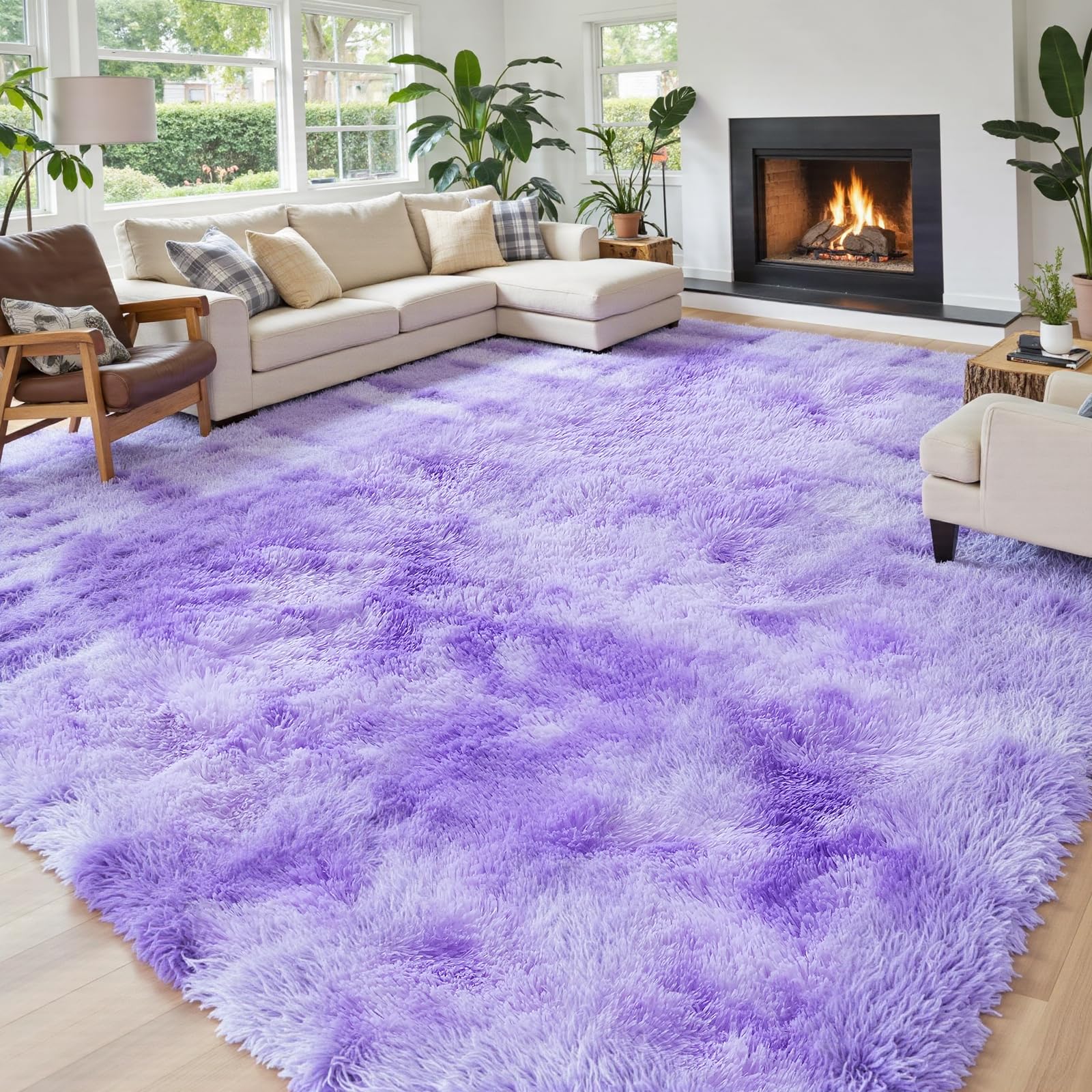 8x10 Area Rugs for Living Room Bedroom Rug, Large Shaggy Soft Plush Furry Bedside Rug, Area Rugs for Home Decor (Light Grey, 8x10 Feet)