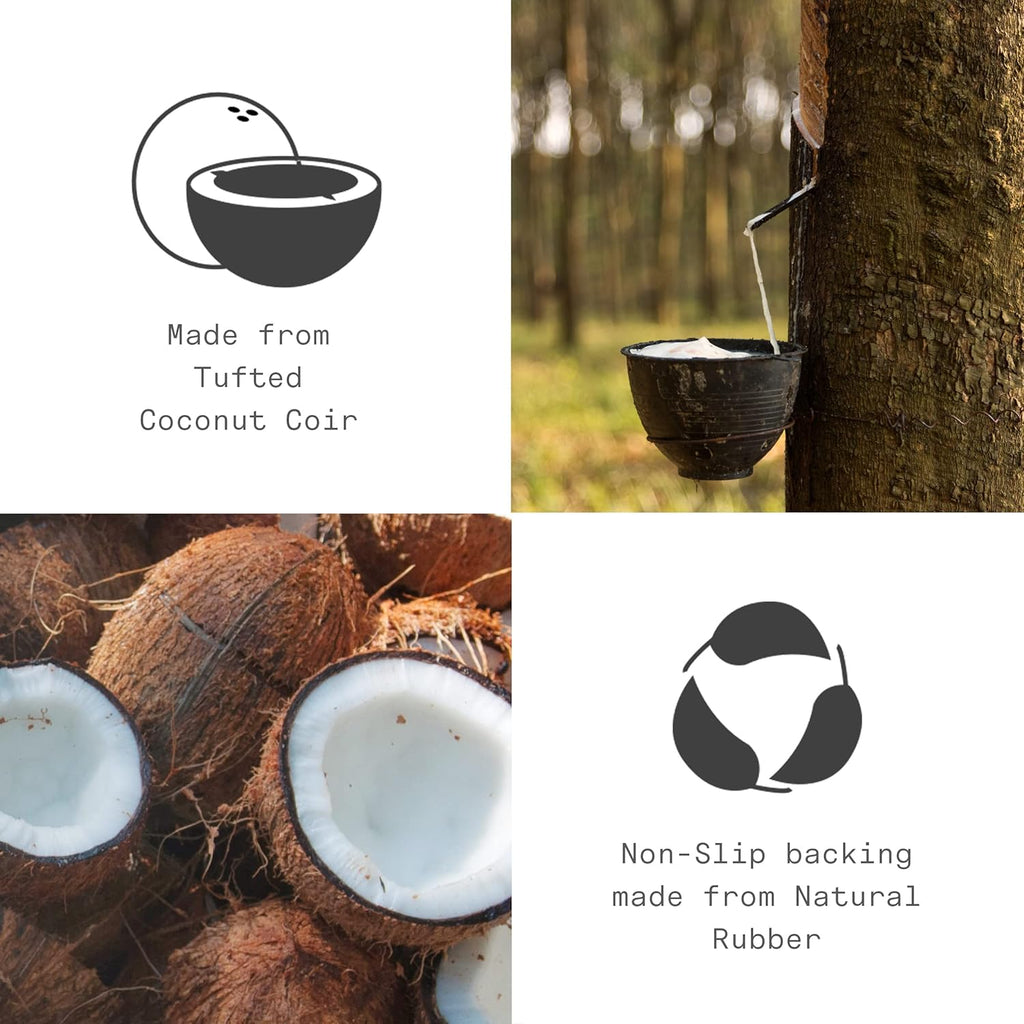 Fab Habitat Geometric Abstract Nature Non Slip Doormat Thin - Handwoven, Durable - Natural Coir - Entryway, Front Door, Porch, Patio - Shades of Dawn Orange Magenta (18" x 60" Non-Slip)