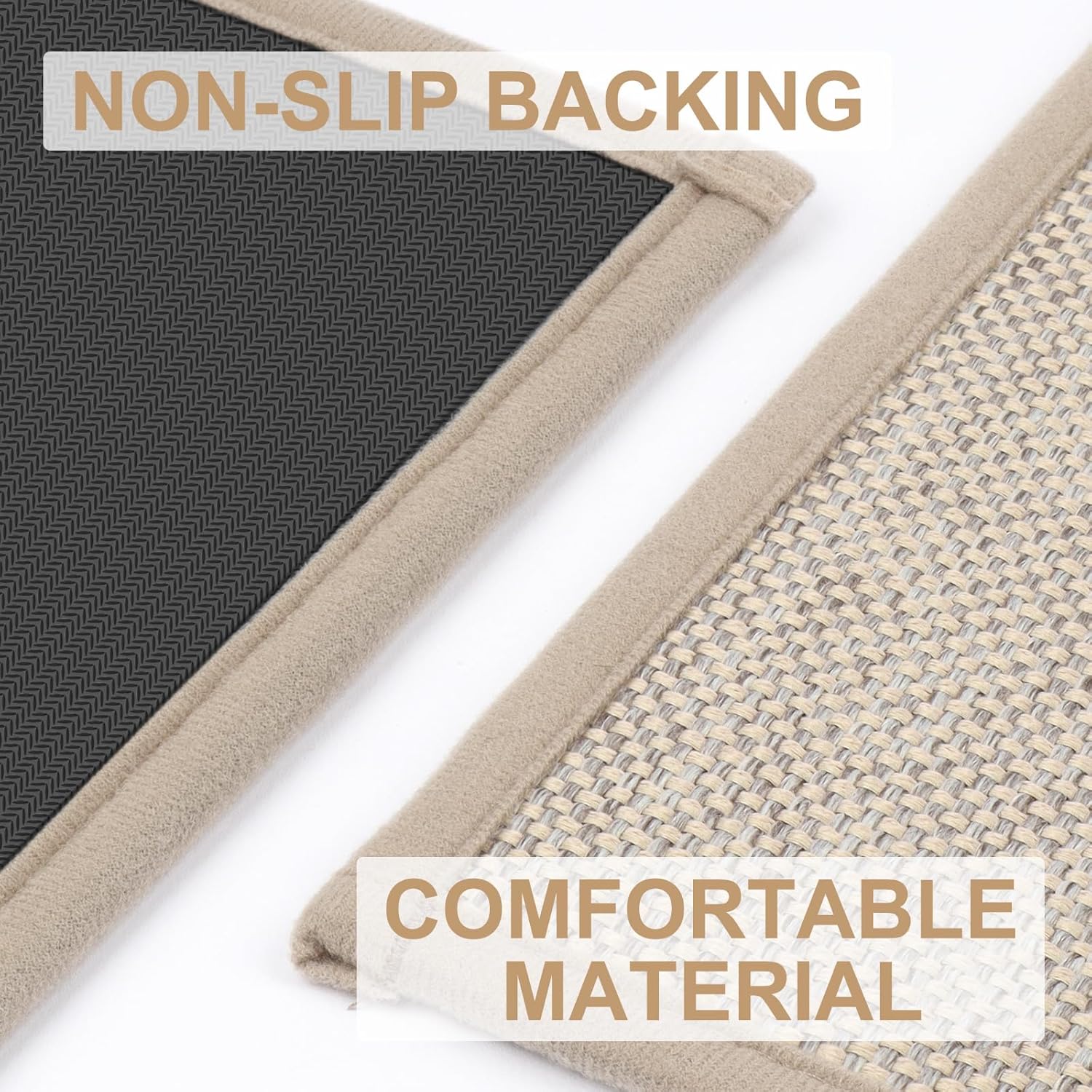 LEKEEPGO Door Mat 24"x47", Non Slip Door Mat Indoor Entrance, Rubber Backing Front Indoor Door mats Washable Absorbent Low-Profile Doomat Entryway Entry Resist Dirt Inside Door Mats, Khaki