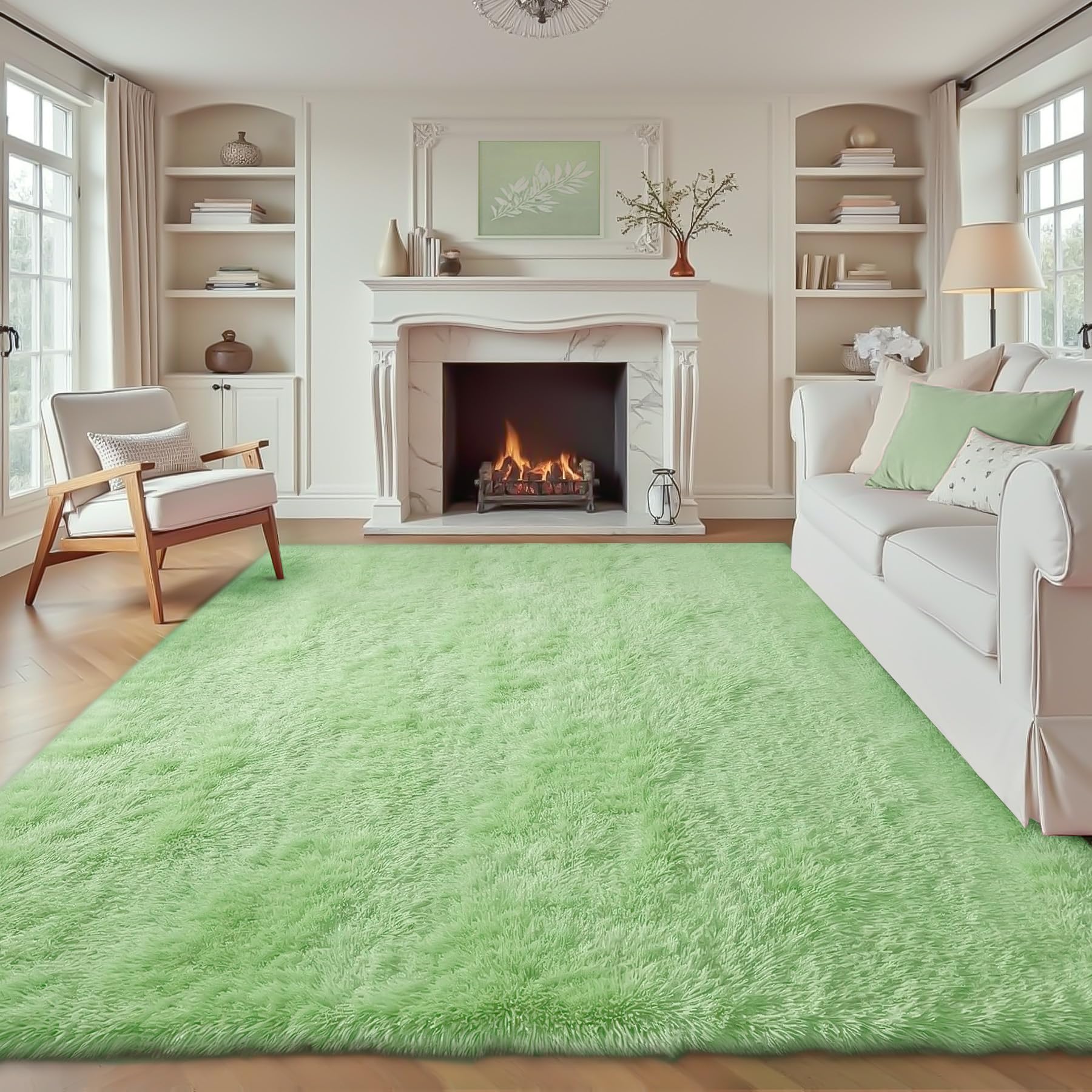 8x10 Area Rugs for Living Room: Fluffy Shag Soft Washable Rug Large Fuzzy Plush Indoor Carpet for Bedroom Nursery Playroom Kids Girls Boys Room (Camel, 8'x10')