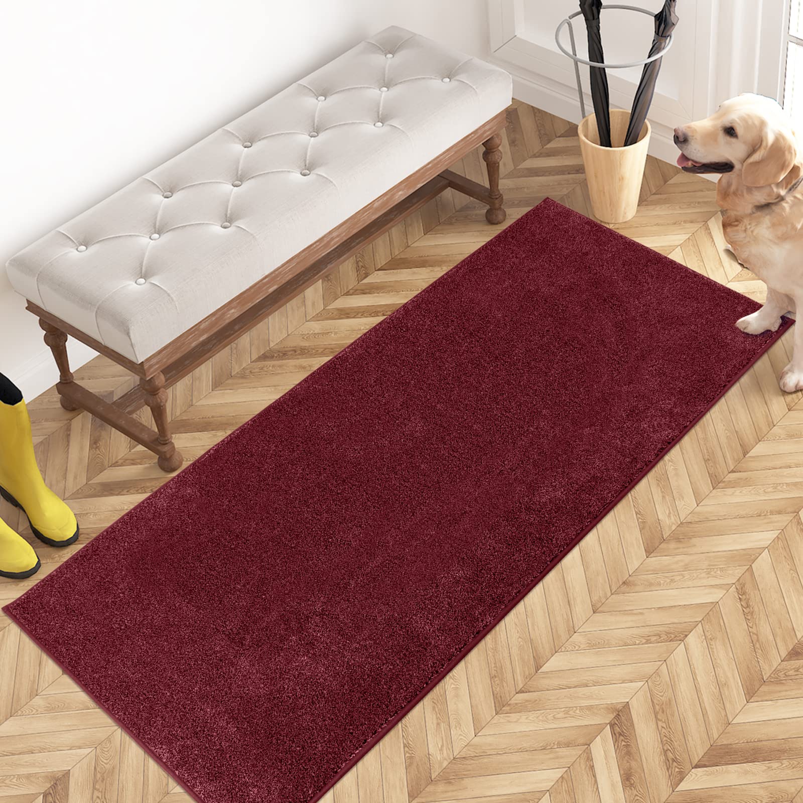 PURRUGS Dirt Trapping Door Mat 24" x 35.5", Non-Slip Machine Washable Entryway Rug, Dog Doormat, Indoor Front Door Mat, Super Absorbent Entry Rug for Muddy Shoes & Paws, Charcoal